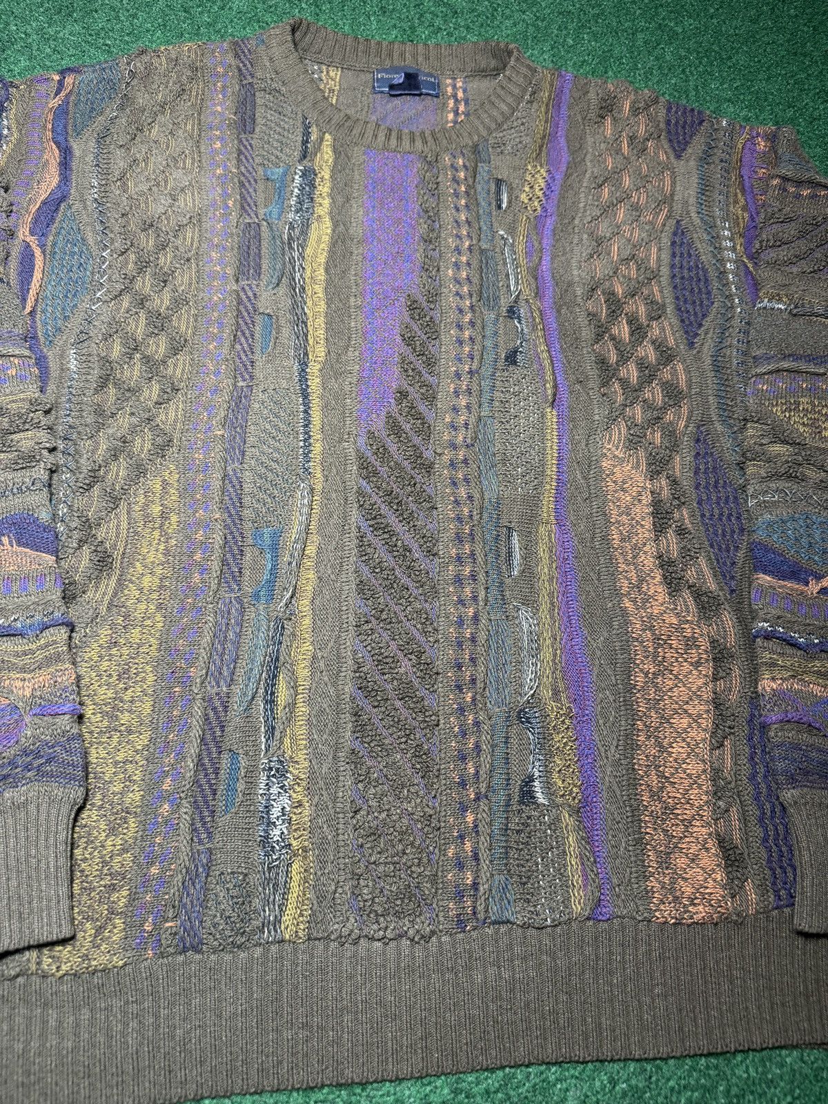 Coogi Vintage Chunky 3D Knit 90s L/XL 24x28 Tricot Biggie Sweater Size US XL / EU 56 / 4 - 2 Thumbnail