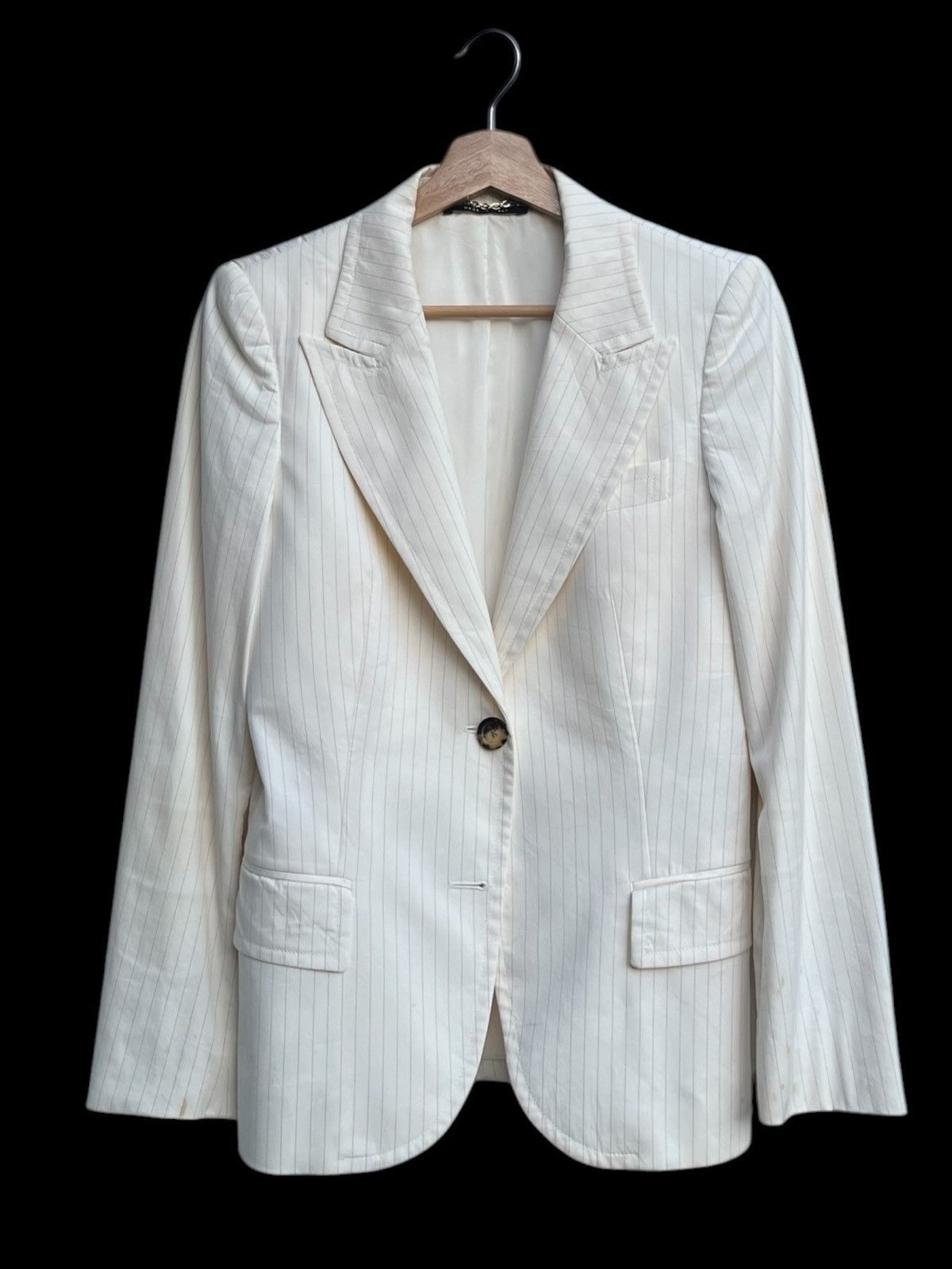 Gucci 2005 Gucci Tom Ford Pinstripe Jacket Size XS / US 0-2 / IT 36-38 - 1 Thumbnail