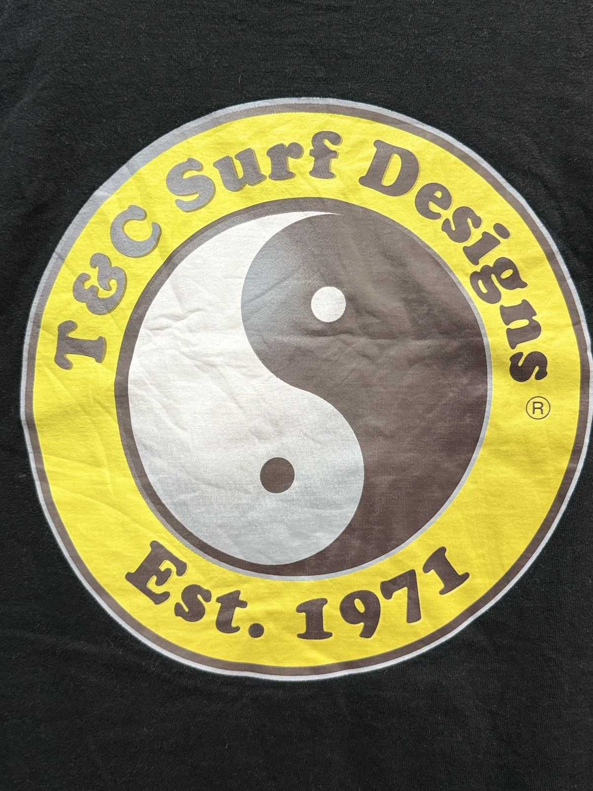 Quiksilver Vintage 90s T&C Surf Designs Yin Yang Logo Faded Tee Size US L / EU 52-54 / 3 - 3 Thumbnail