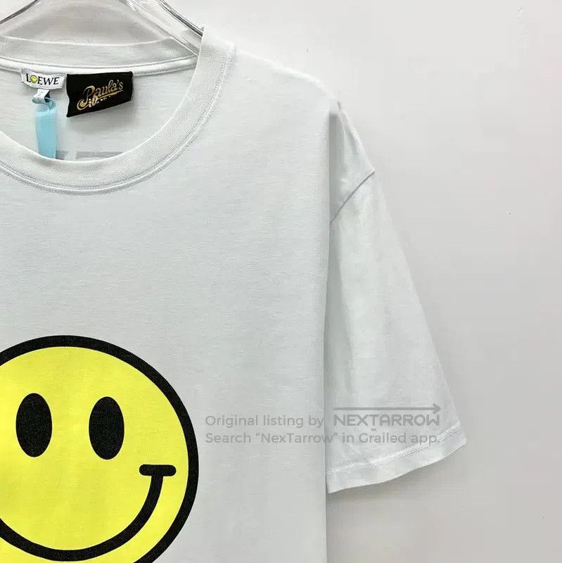 Loewe Loewe White Smiley Face T-Shirt . Size L / US 10 / IT 46 - 3 Thumbnail