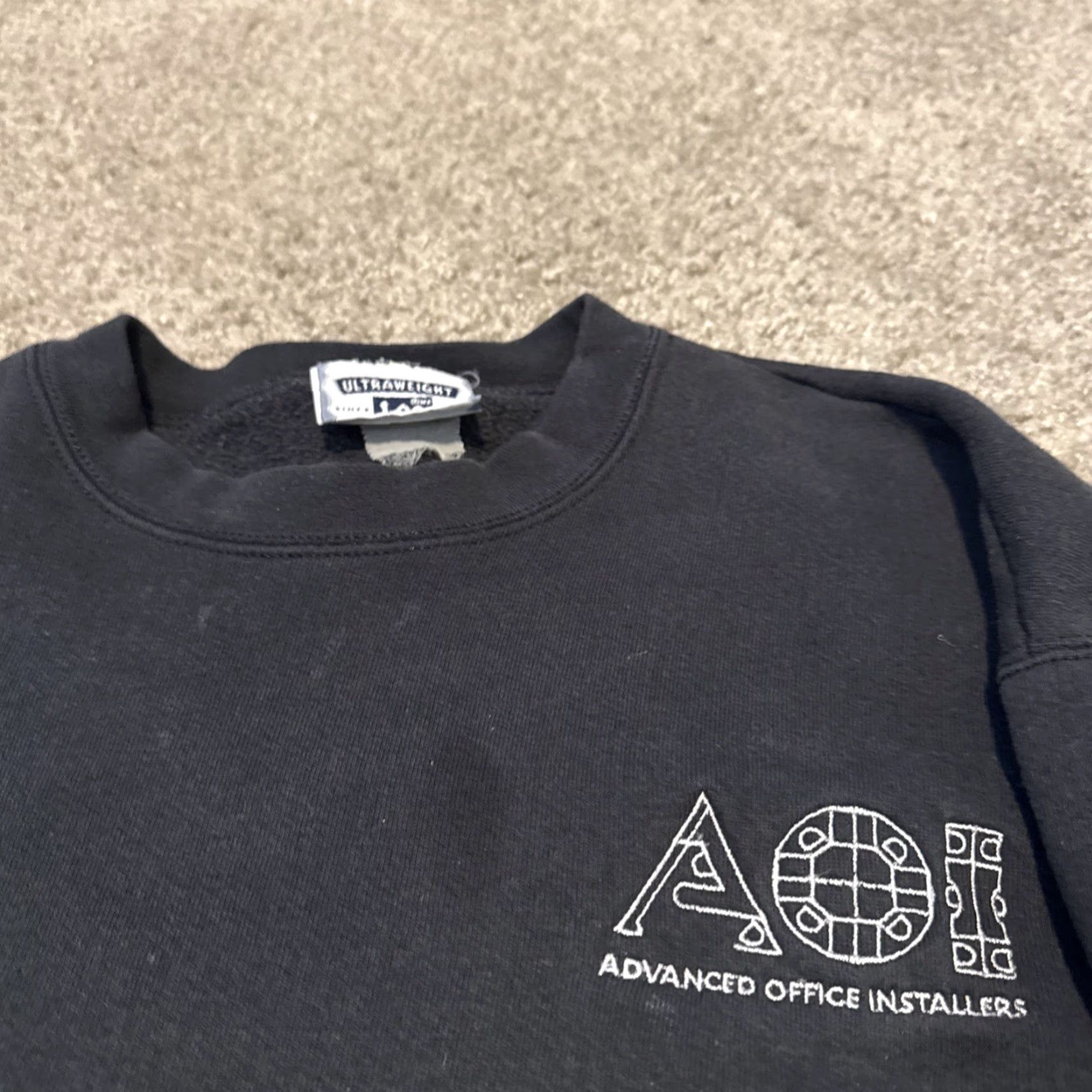 Lee VINTAGE 90s AOI Advanced Office Installer Lee Heavyweight Crewneck Sweatshirt Shirt Mens L Black Size US L / EU 52-54 / 3 - 3 Thumbnail