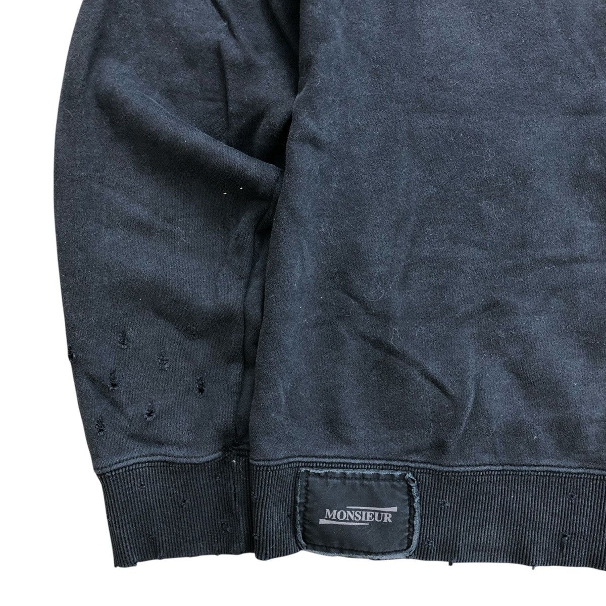 If Six Was Nine × Le Grande Bleu (L.G.B.) × Nicole Club Vintage Nicole Monsieur Embroidered Distressed Zip Hoodie Size US M / EU 48-50 / 2 - 16 Thumbnail
