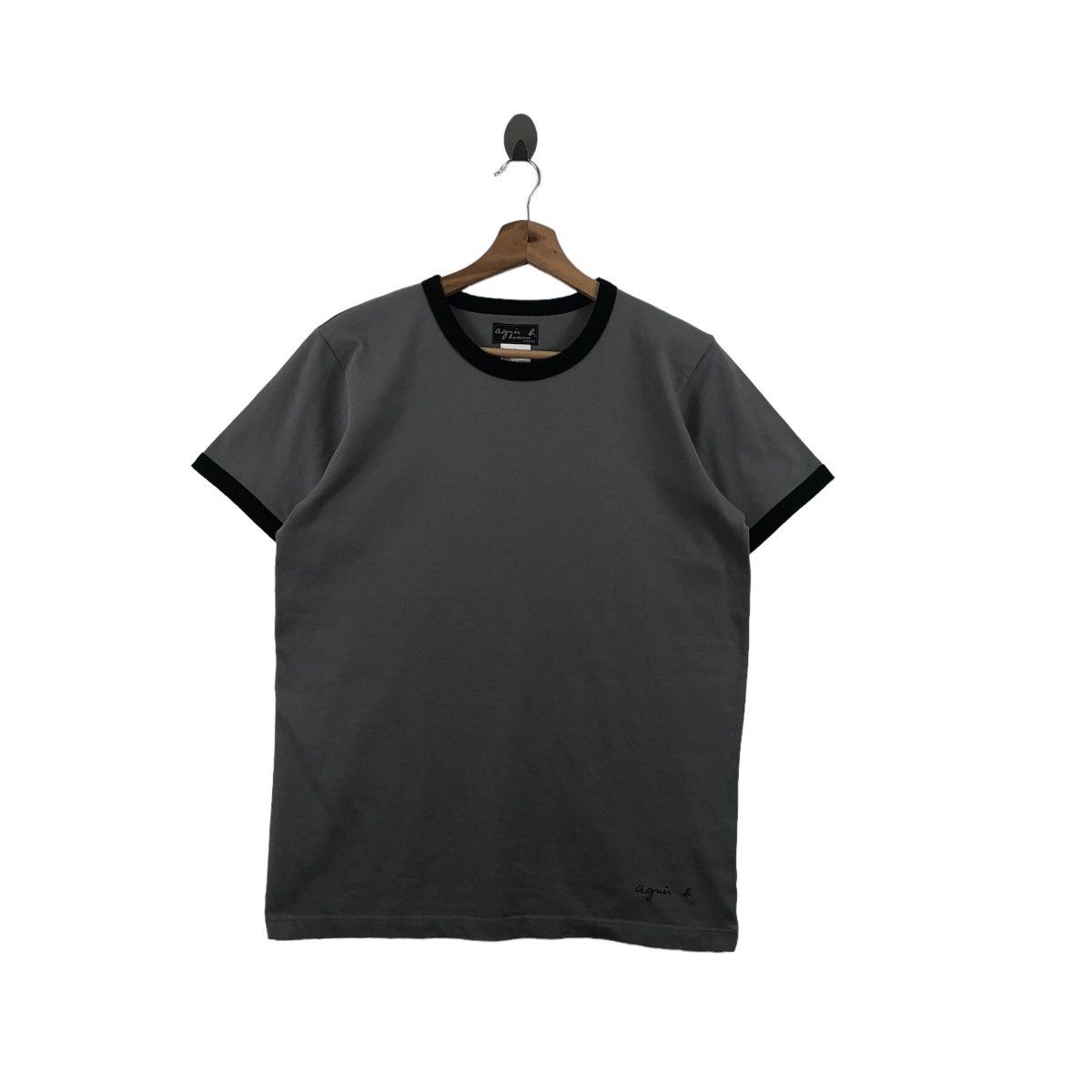 Designer × Vintage × agnes b. Pick!! Vtg AGNES B Plain Ringer Top Tee Tshirt Size US M / EU 48-50 / 2 - 1 Thumbnail