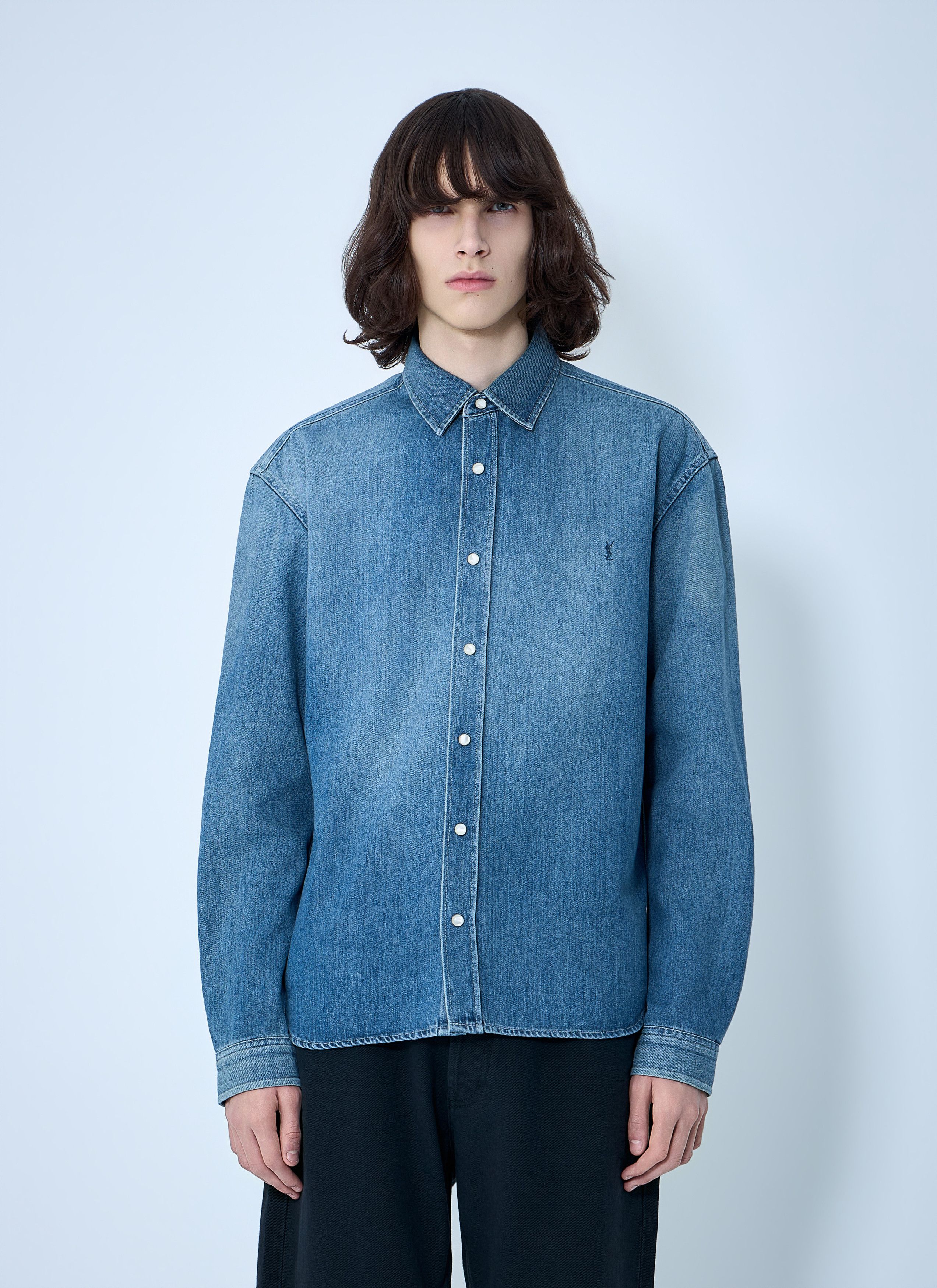 Saint Laurent Paris Cassandre Denim Shirt Size US L / EU 52-54 / 3 - 1 Thumbnail