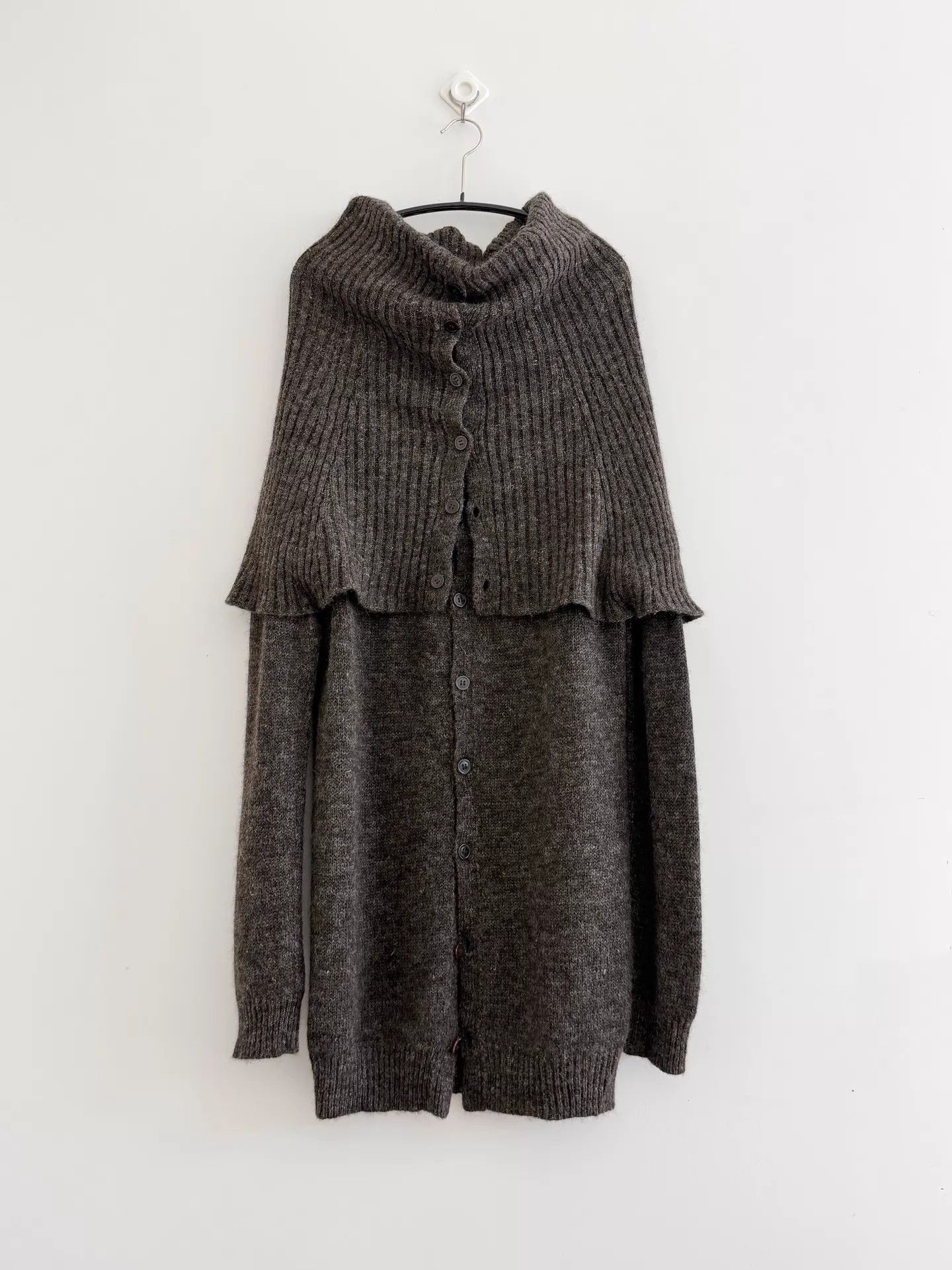Y's Y's Folded Double Collar Wool Alpaca Blend Knit Top Size 2 Size XS / US 0-2 / IT 36-38 - 7 Thumbnail