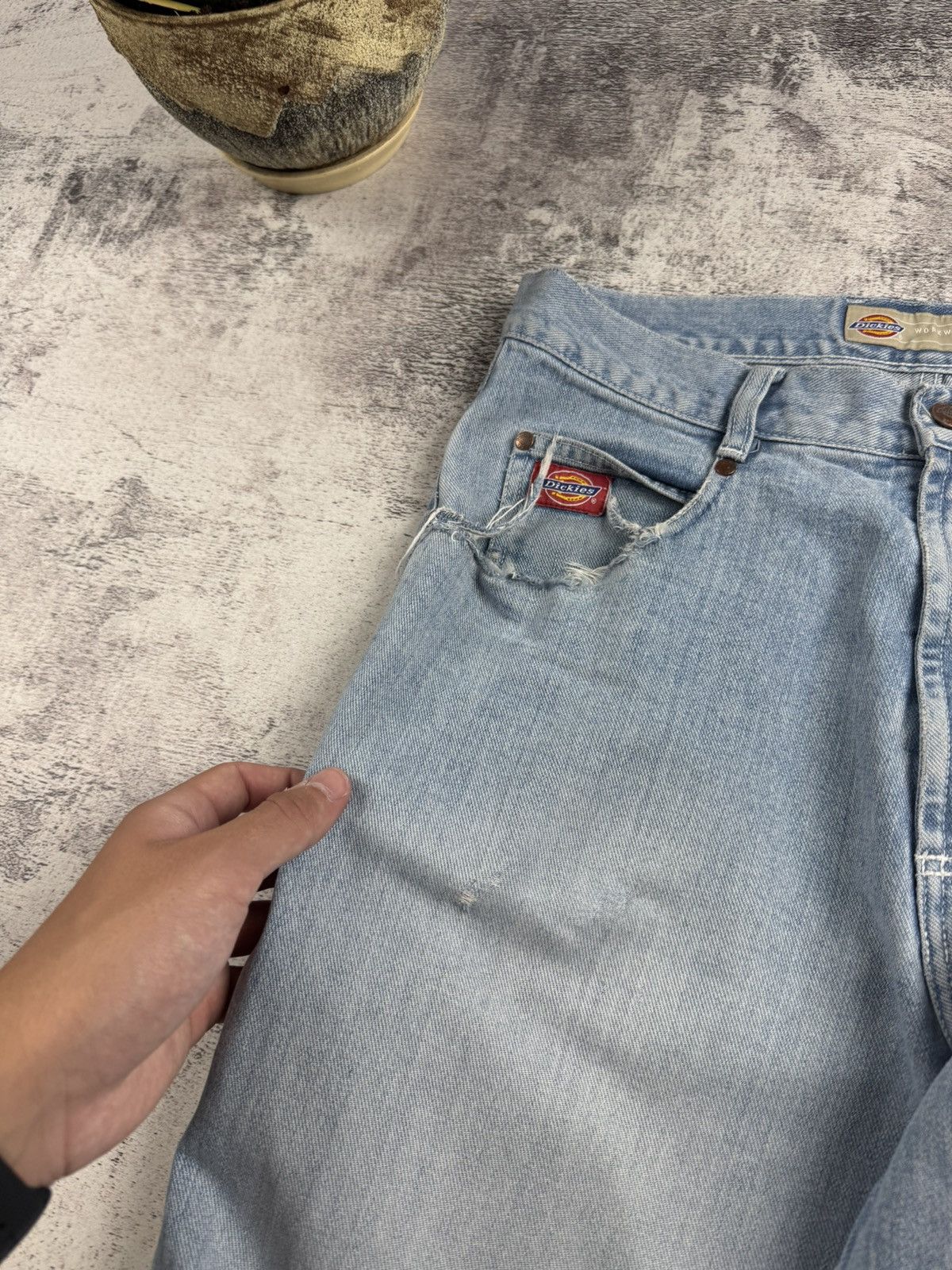 Dickies DICKIES BIG DADDY VINTAGE DENIM RAP HIP HOP BAGGY SKATE DISTRESSED JEANS PANTS Size US 32 / EU 48 - 20 Thumbnail
