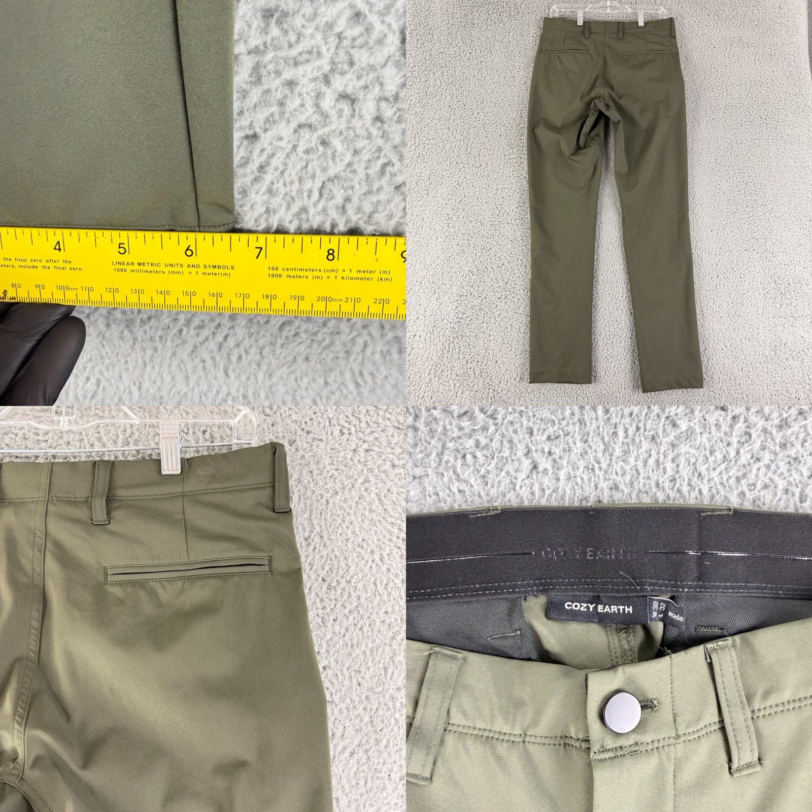 Vintage Cozy Earth Chino Pants Mens Size 30 x 32 Olive Green Straight Leg Stretch Casual Size US 31 - 8 Thumbnail