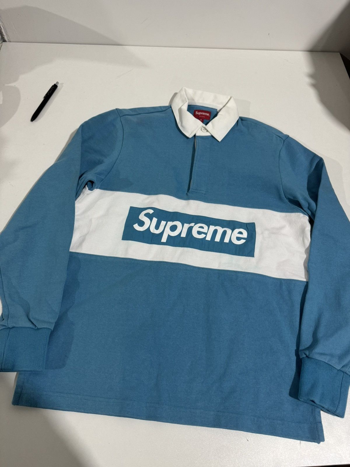 Supreme Supreme Rugby Yellow Blue Box Logo Size Medium | Grailed