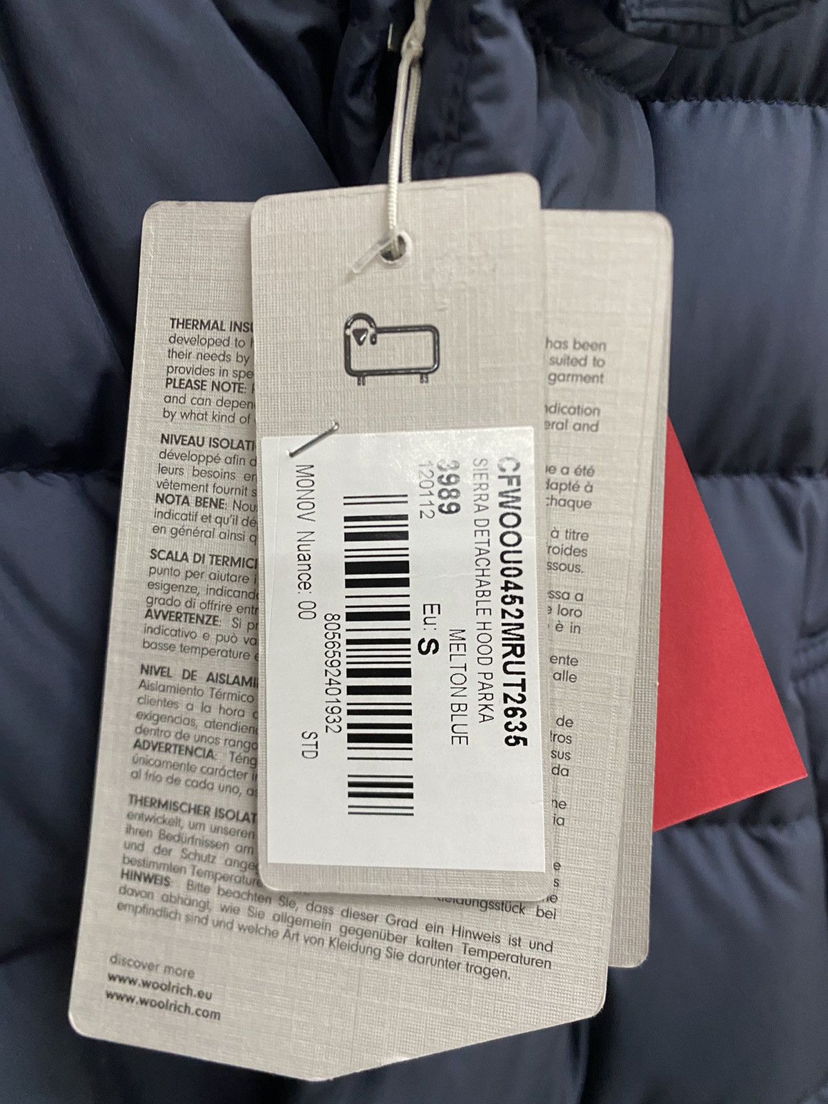 Other Woolrich Sierra Detechable Hood Down Jacket, size S, blue, Size US S / EU 44-46 / 1 - 6 Thumbnail