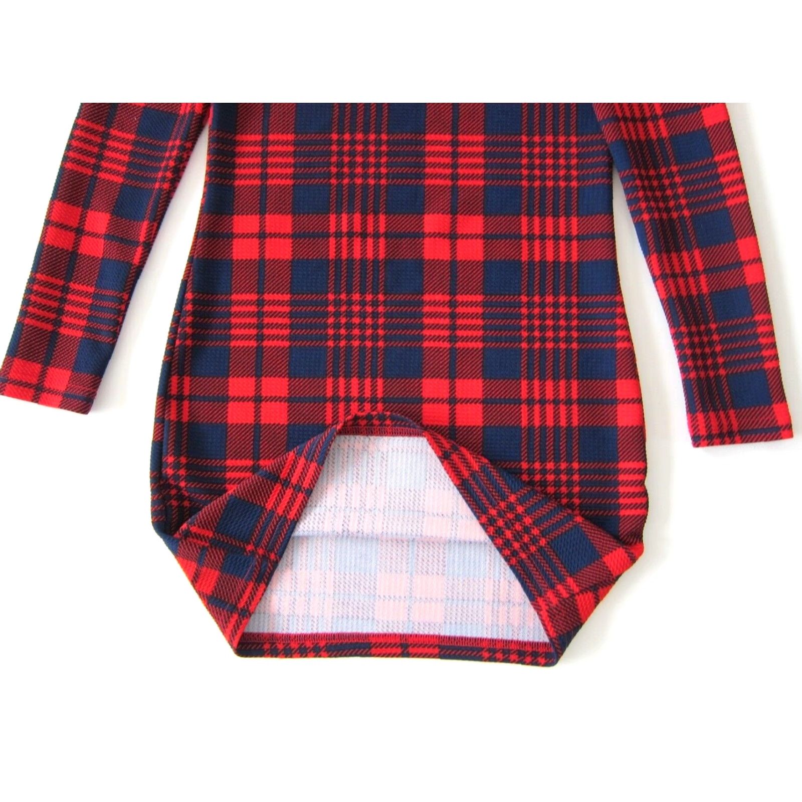 ZAFUL Zaful Blue Red Plaid Stretch Plaid Mock Neck Bodycon Pencil Dress Size 6 Size M / US 6-8 / IT 42-44 - 7 Thumbnail