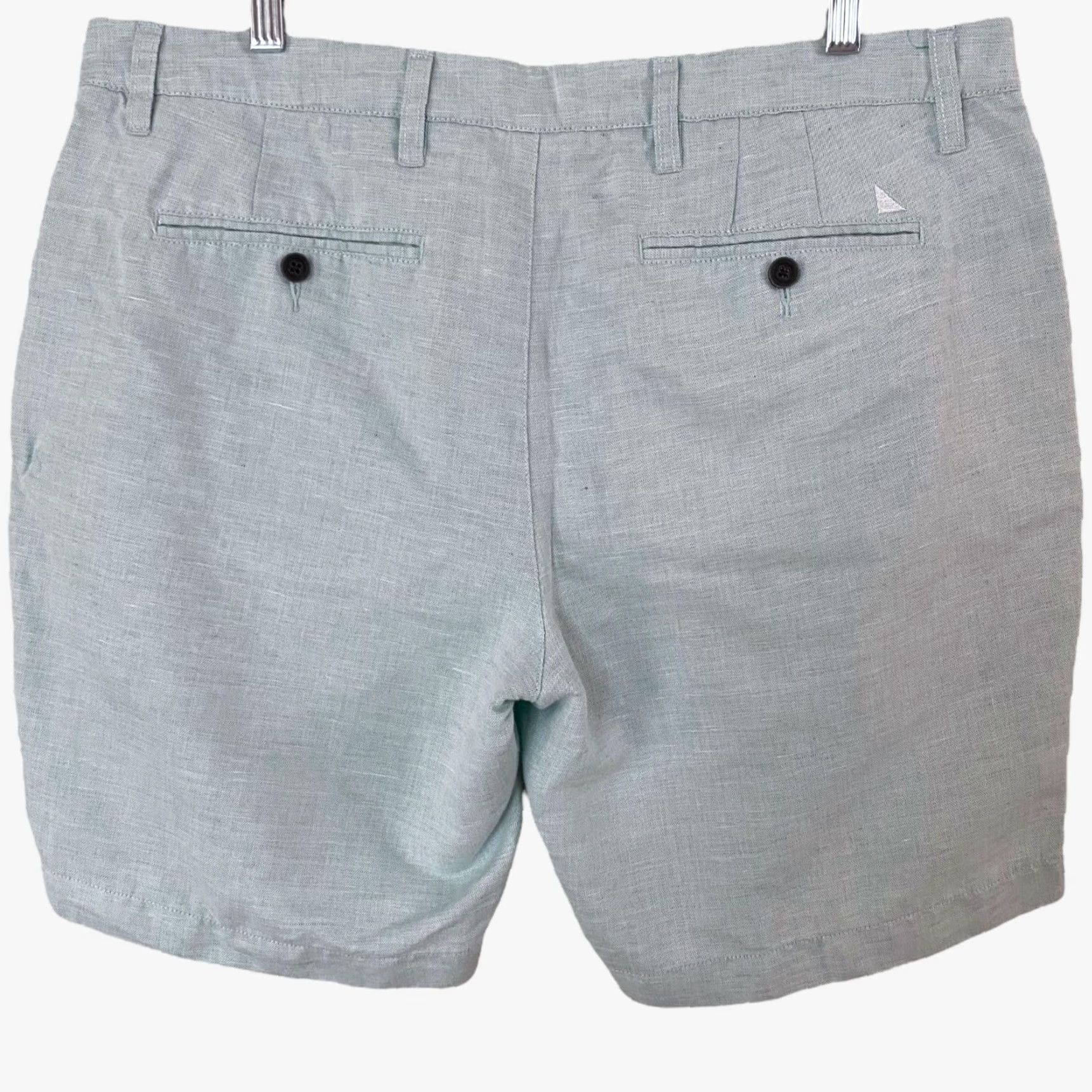UNTUCKit UNTUCKit Paumanok Golf Shorts Light Green Flat-Front Linen Chinos Men 36 5-Pocket Casual Travel Size US 36 / EU 52 - 4 Thumbnail