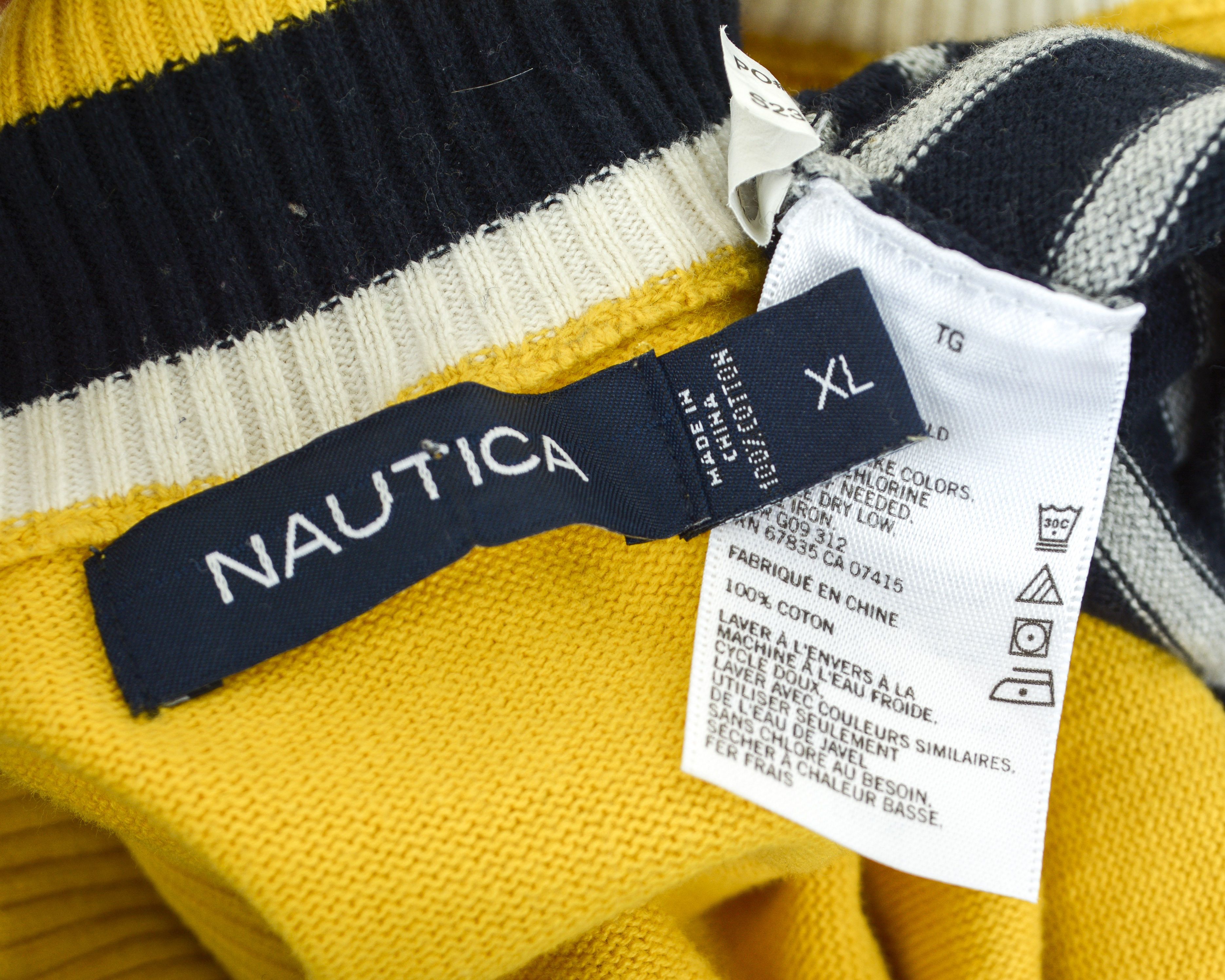 Nautica Quarter Men's Zip Neck Sweater XL Pullover Striped Jumper Size US XL / EU 56 / 4 - 5 Thumbnail