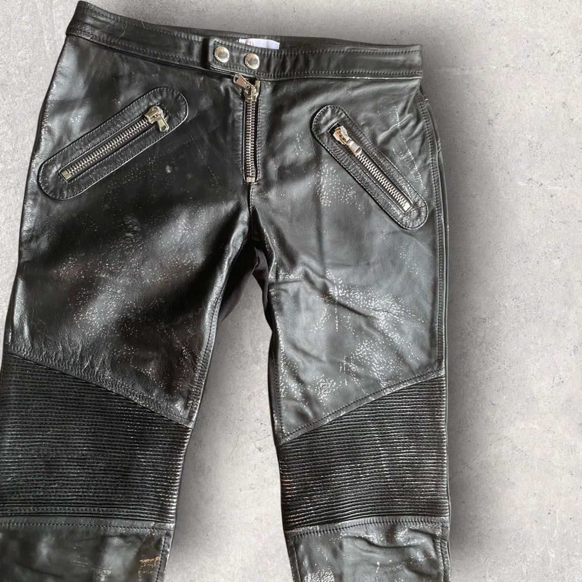 Valentino Valentino Painted Leather Biker Pants Size 28" / US 6 / IT 42 - 1 Thumbnail