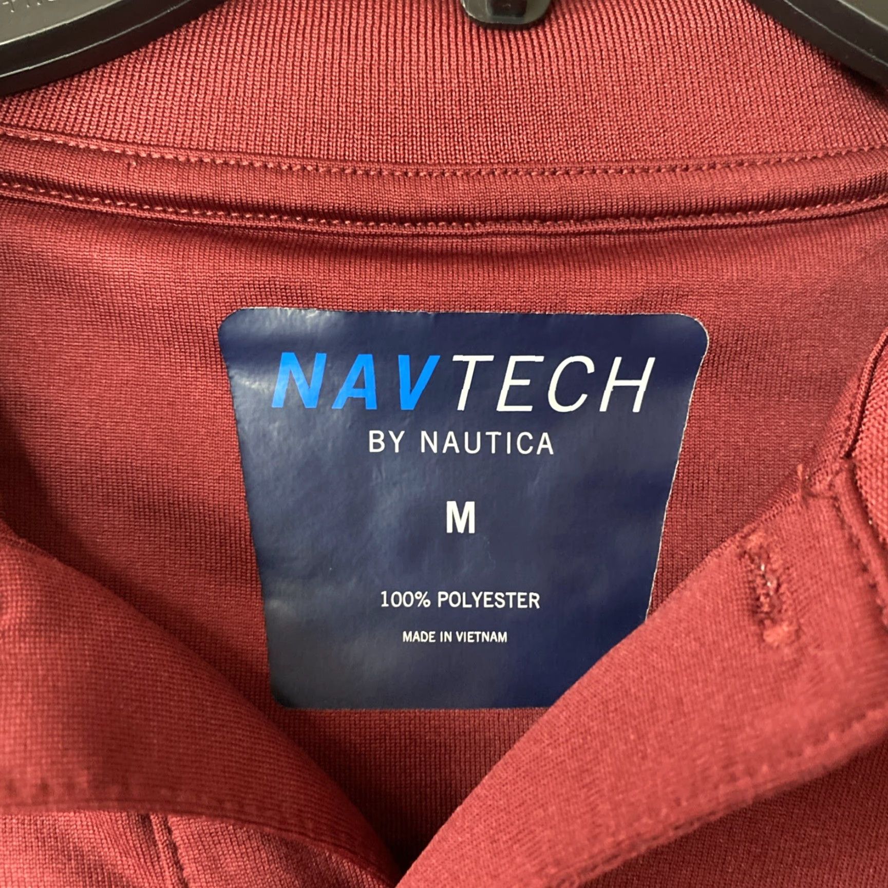 Nautica Nautica Navtech Polo Shirt Mens Medium Golf Walking Polyester Red M Size US M / EU 48-50 / 2 - 2 Thumbnail