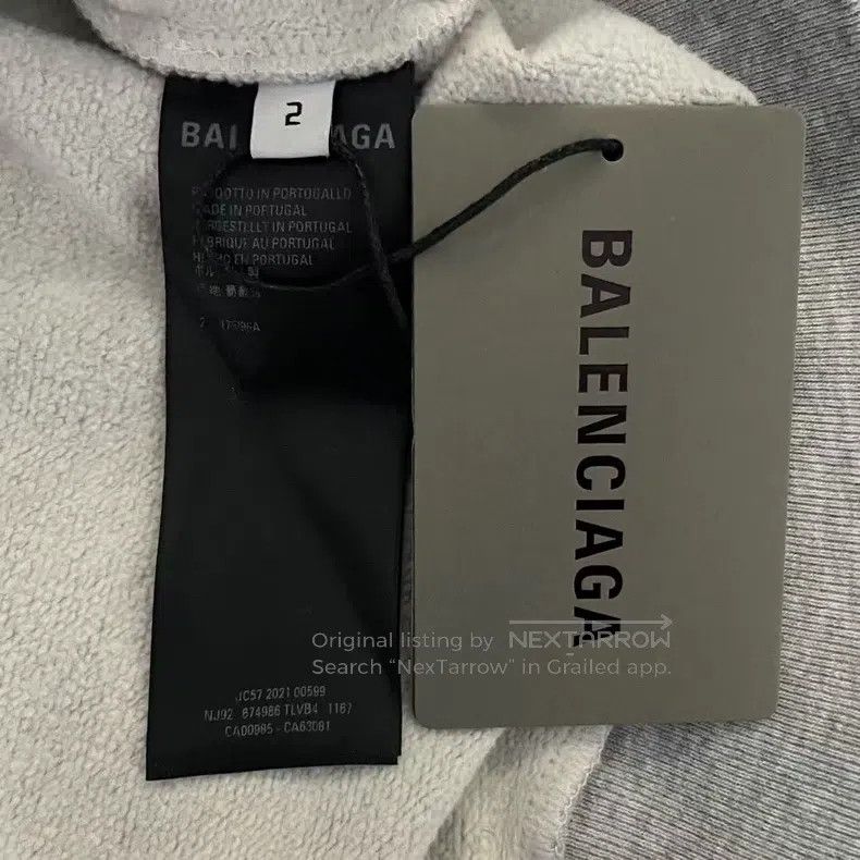 Balenciaga Balenciaga Grey Inverted Hood Sweatshirt Size US M / EU 48-50 / 2 - 4 Thumbnail