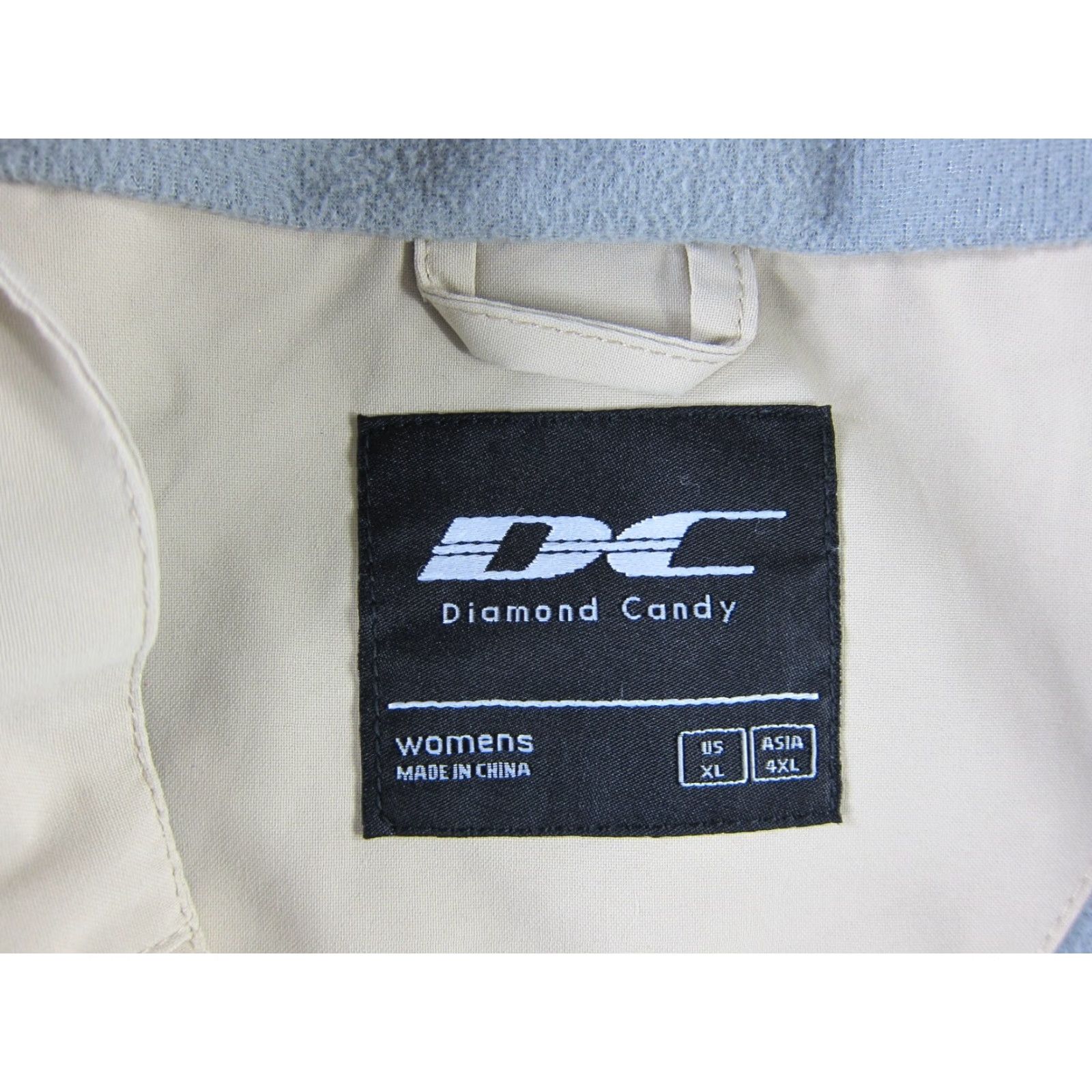 Vintage Diamond Candy Windbreaker Jacket Women Ivory Grey Fleece Line Full Zip Hood XL Size XL / US 12-14 / IT 48-50 - 3 Thumbnail