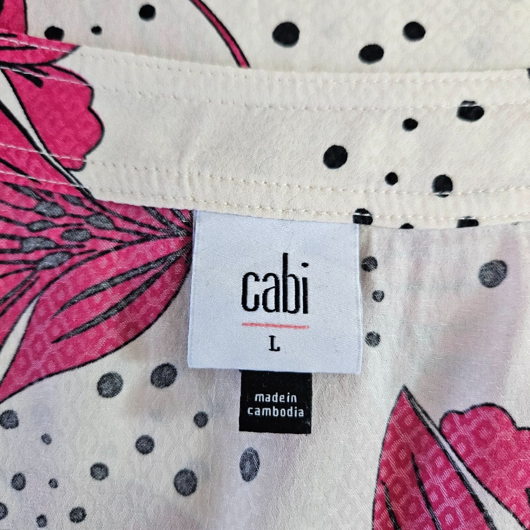 Vintage Cabi 4166 Womens Boxy Top Sz Large Pink Cream Floral Shirt Womens L Pink Floral Size L / US 10 / IT 46 - 5 Thumbnail