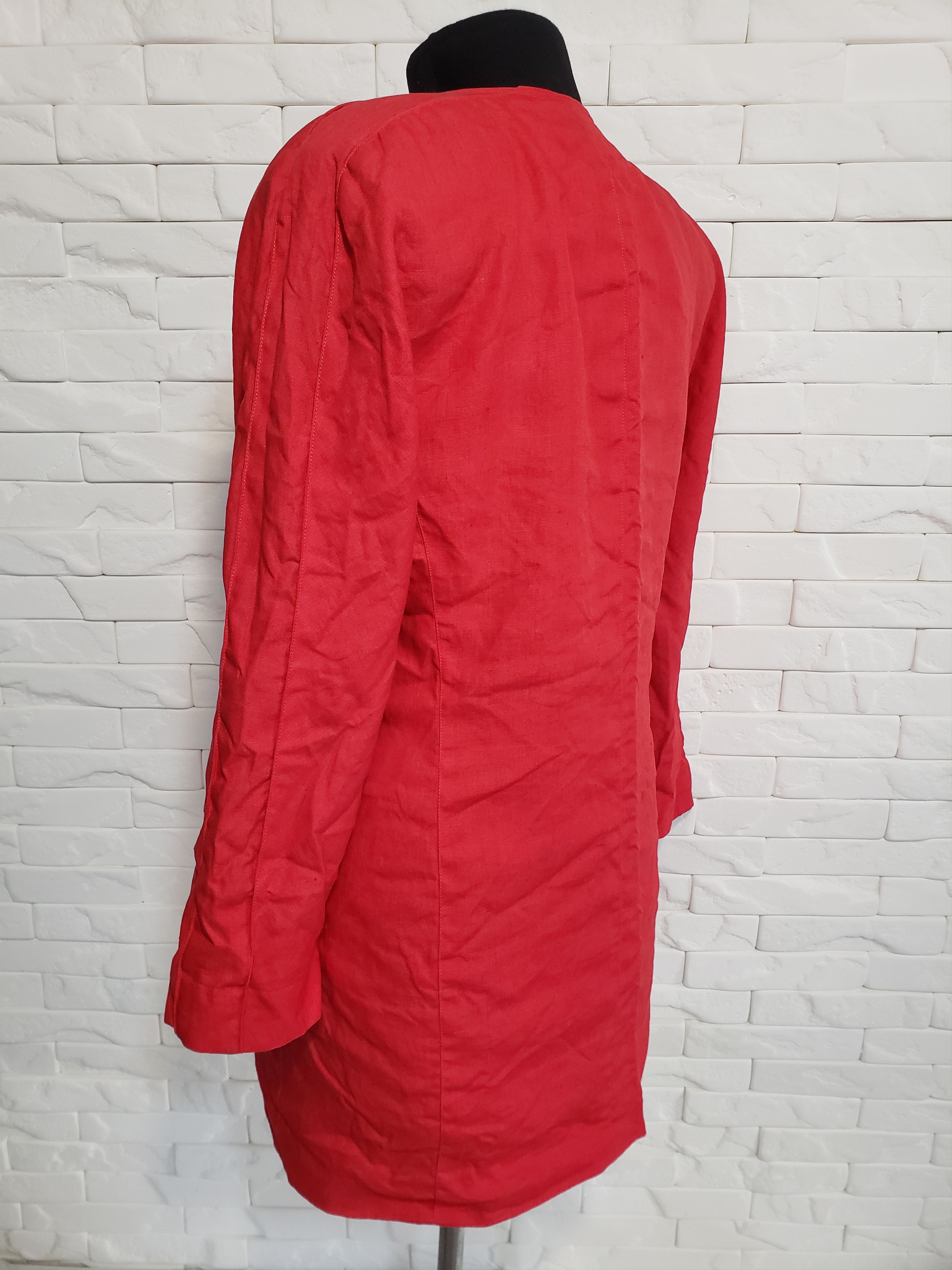Designer Stylish women's jacket made of linen fabric. Size L / US 10 / IT 46 - 6 Thumbnail