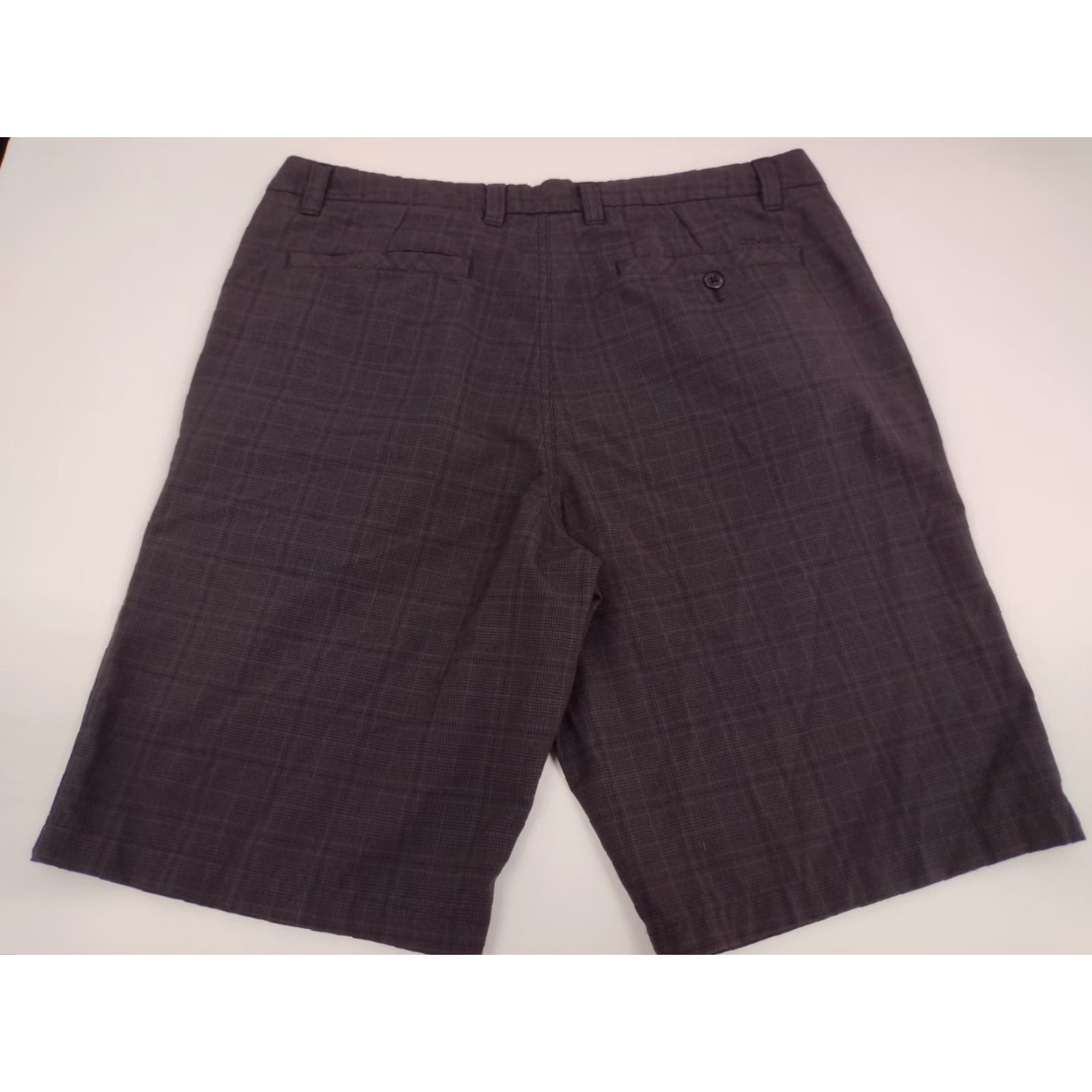 O'Neill O'Neill Chino Shorts Mens 34 Black/Grey Plaid 11" Flat Front Relaxed Fit #2670 Size US 34 / EU 50 - 3 Thumbnail