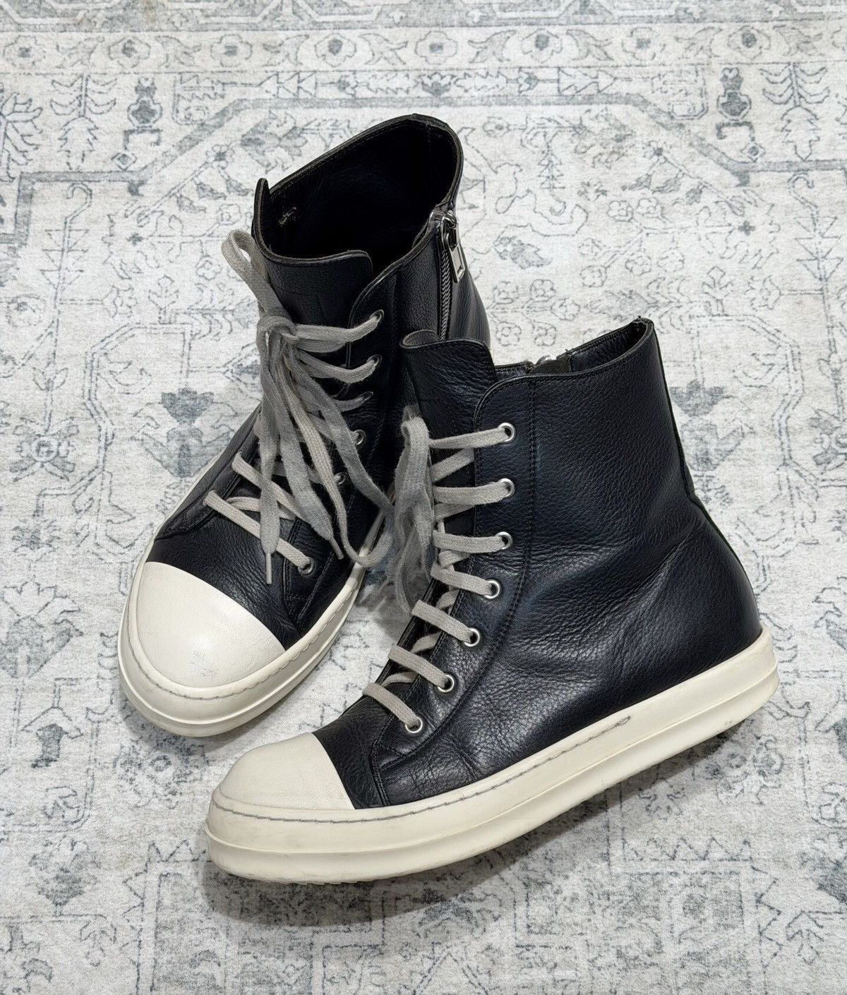 Rick Owens Rick Owens mainline high-top grained leather sneakers Size US 8 / EU 41 - 4 Thumbnail