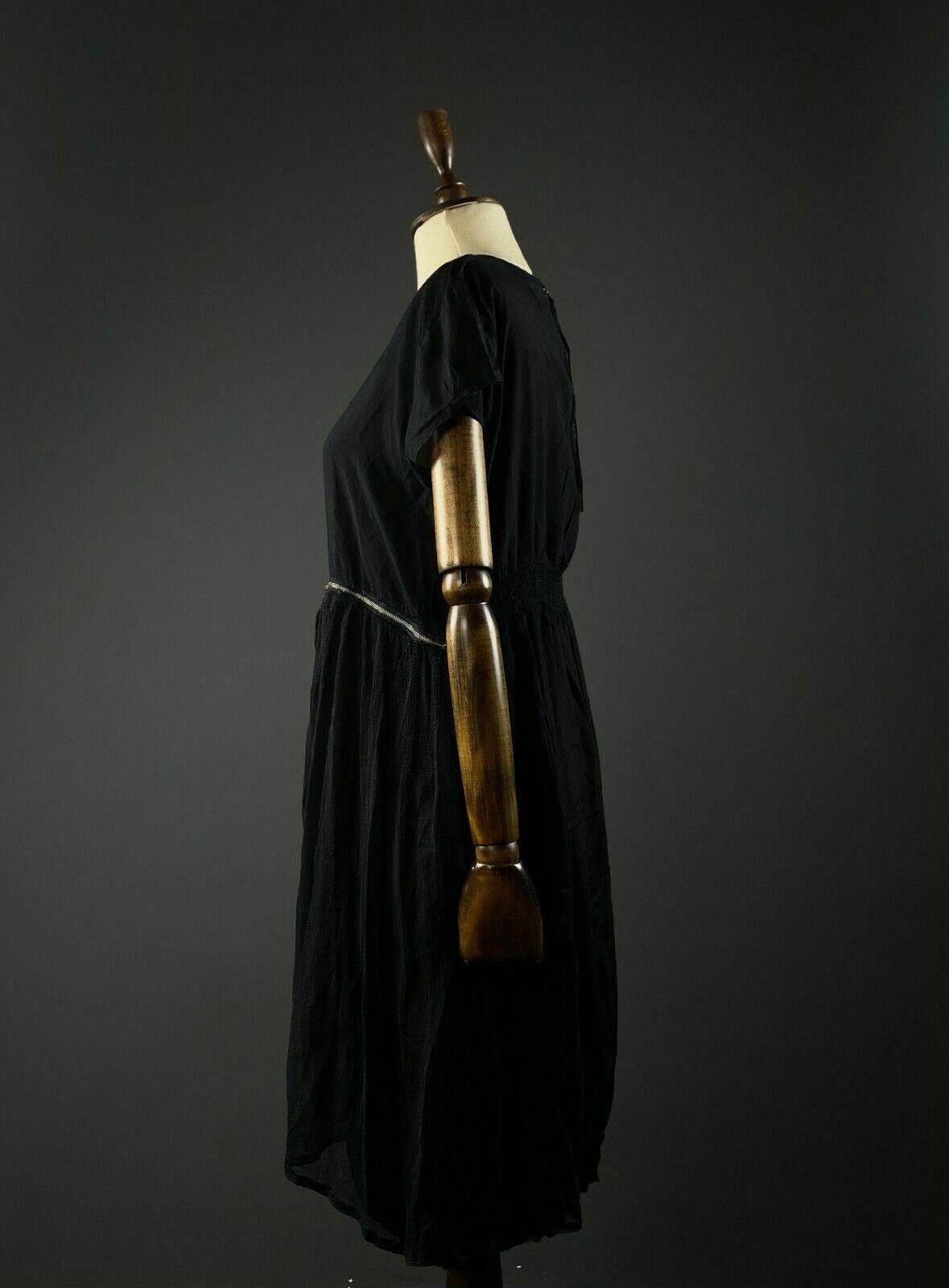 Massimo Osti Masai Black Short Sleeve Zip A-Line Knee Lenght Dress Size M Size M / US 6-8 / IT 42-44 - 5 Thumbnail