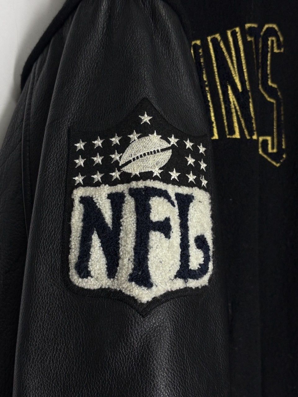 NFL Saints New Orleans Vintage 90s Wool Leather Varsity Jacket Size US XL / EU 56 / 4 - 5 Thumbnail