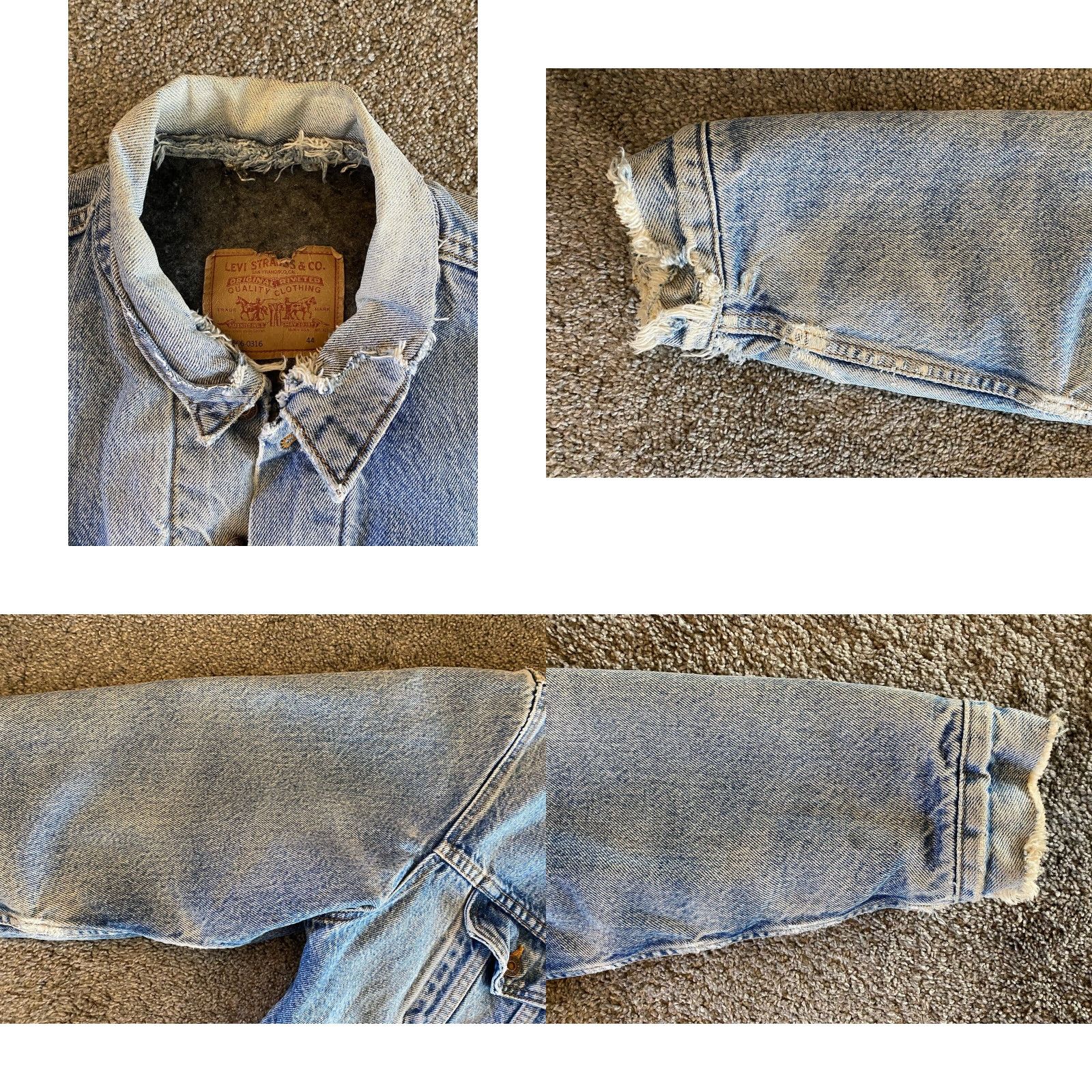 Levi's VINTAGE Levi's Denim Jacket Blanket Lined 70506-0316 Mens 44 USA Blue Jacket 80s 90s USA Mens Size US S / EU 44-46 / 1 - 9 Thumbnail