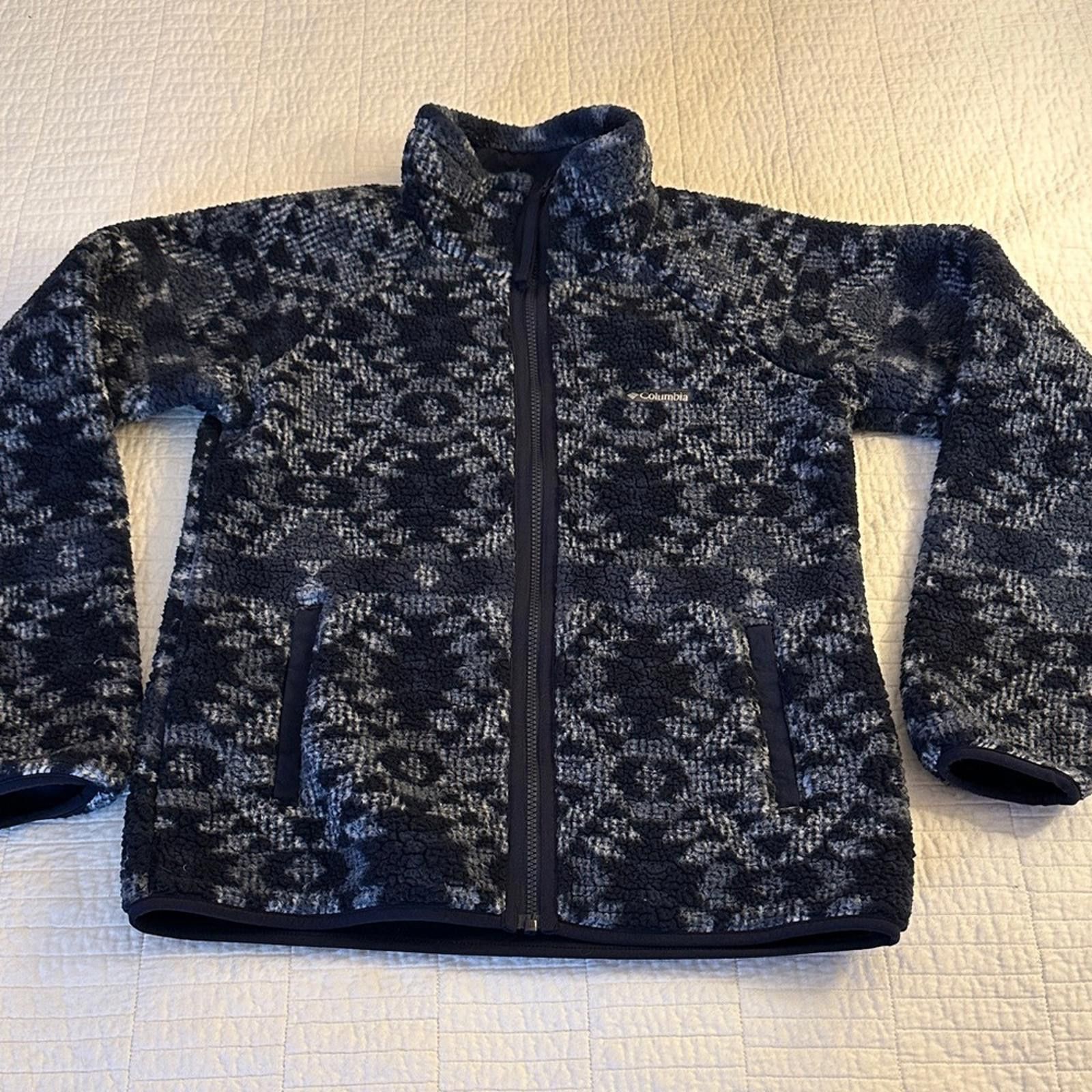 Columbia Columbia XS Fuzzy Teddy Bear Navy Fleece Jacket Zipper Size XS / US 0-2 / IT 36-38 - 1 Thumbnail