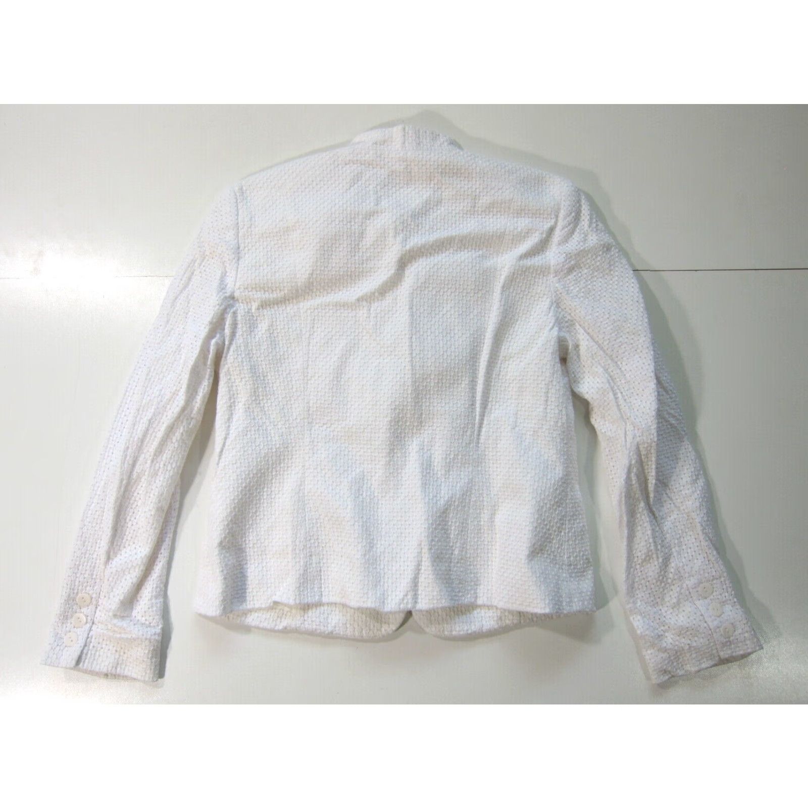 Charter Club Charter Club Blazer Women 8 White 2 Pocket 5 Button 100% Cotton Embroidered Shirt Jacket Size M / US 6-8 / IT 42-44 - 7 Thumbnail