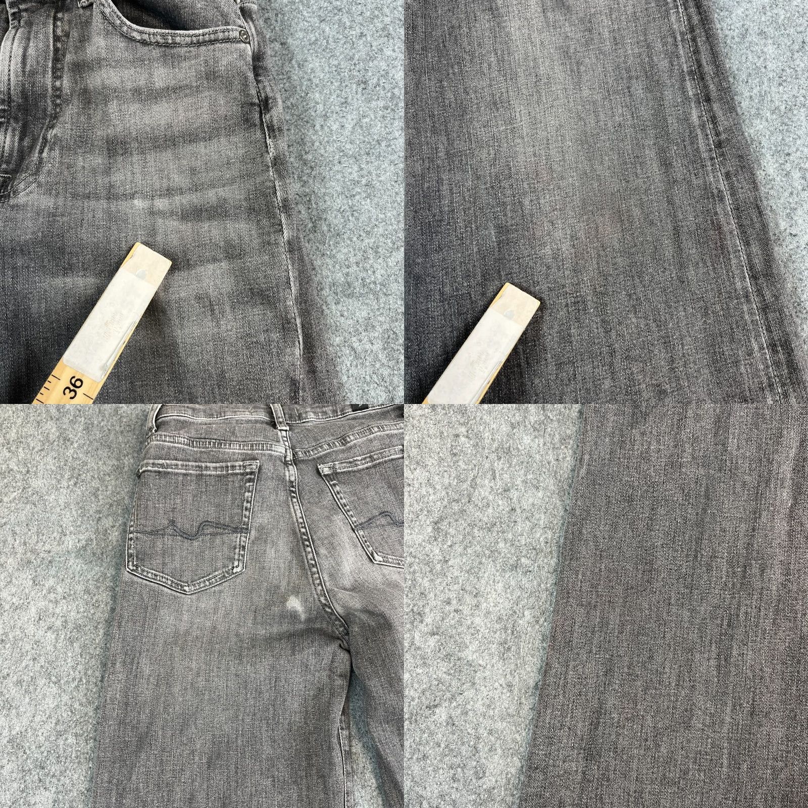 7 For All Mankind 7 For All Mankind Womens Jeans Bootcut Regular 25 34 Grey Denim Stretch High Waist 34 In Inside Leg 25 in Waist Leather Patch Logo Clean Vintage No Size 28" / US 6 / IT 42 - 8 Thumbnail
