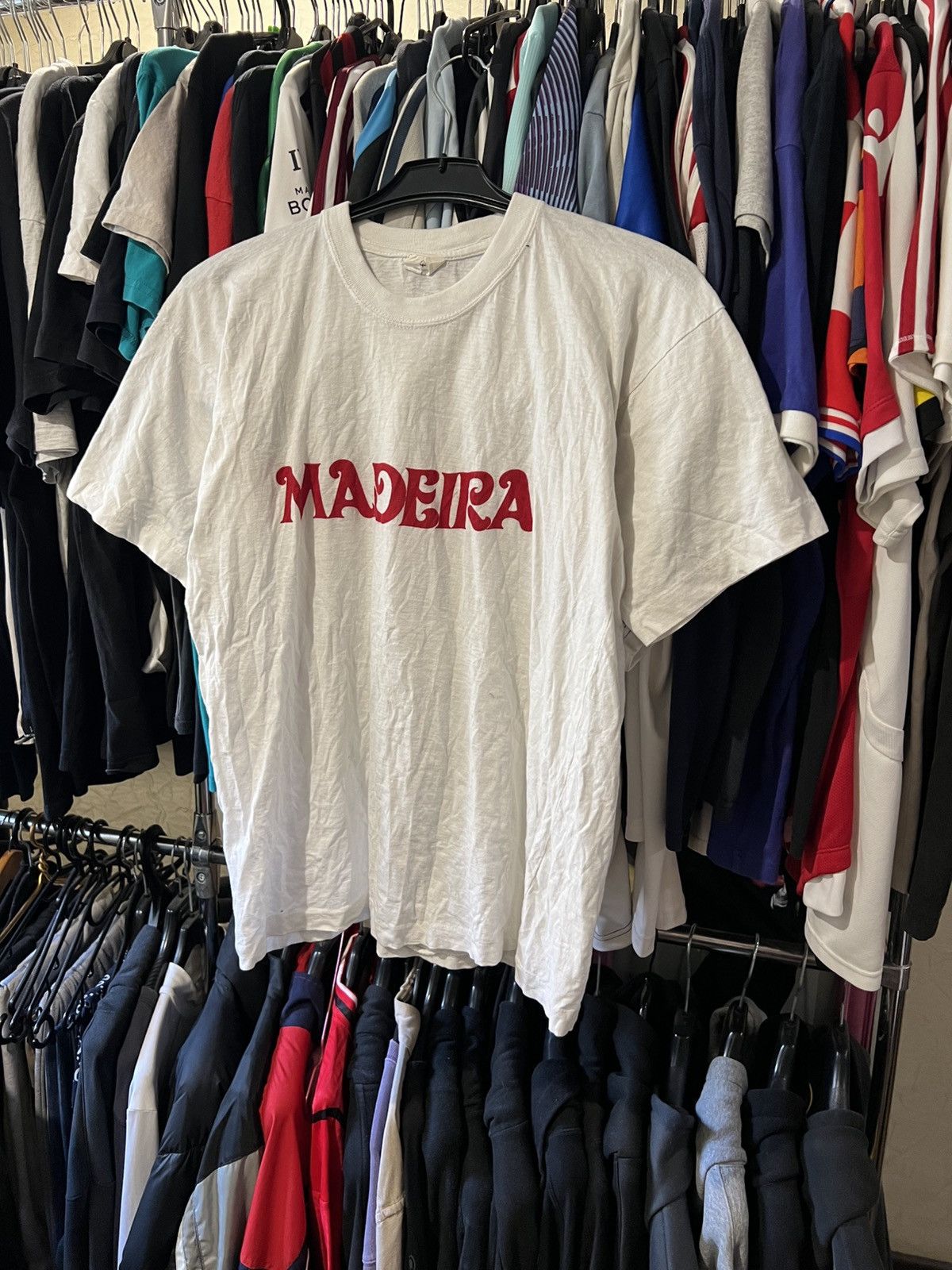 Vintage 1980s VINTAGE MADEIRA PORTUGAL NATIONAL CITY BAND T SHIRT Size US L / EU 52-54 / 3 - 1 Thumbnail