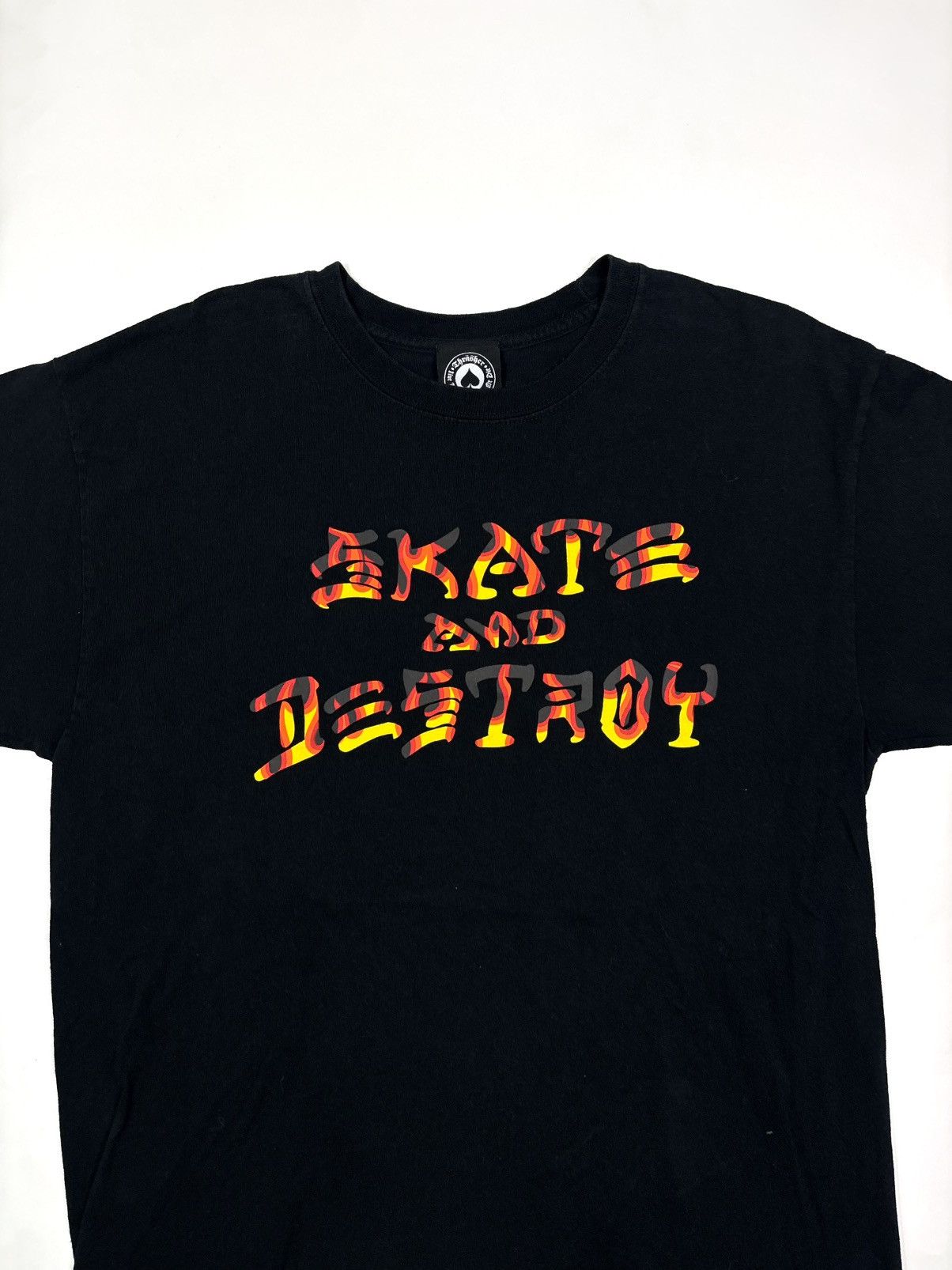 Vintage 1990s Thrasher “Skate and Destroy” Flame Graphic Tee – Black Size US L / EU 52-54 / 3 - 1 Thumbnail