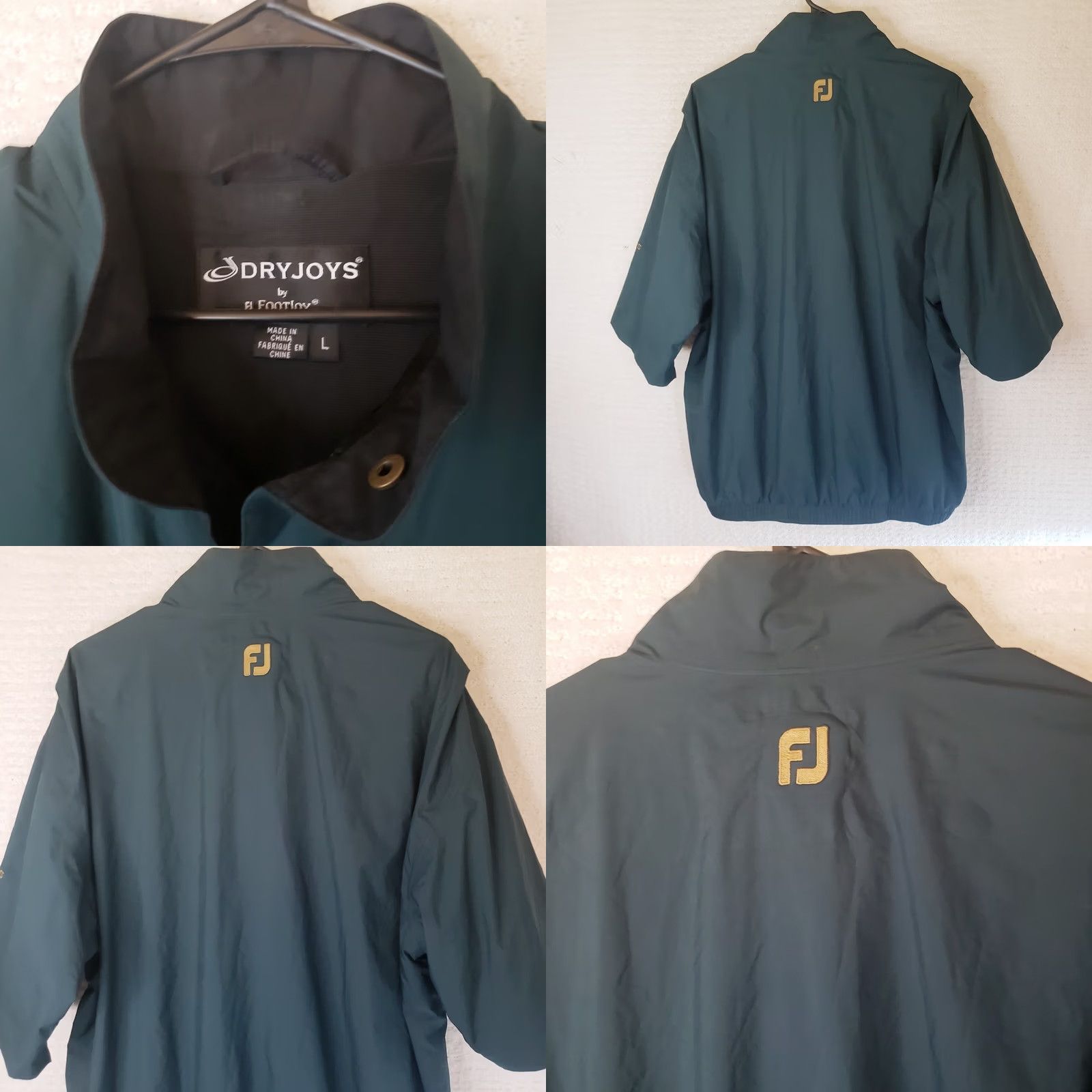 Footjoy FootJoy Dryjoys Windbreaker 1/2 Zip Pullover Shirt Jacket L Green Golf Windproof Water Resistant Casual Travel Workwear Mens Size US L / EU 52-54 / 3 - 8 Thumbnail