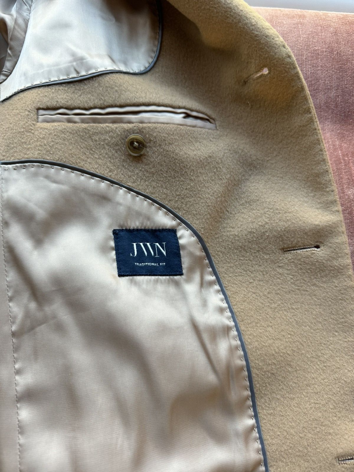 Nordstrom Wool JW Nordstrom Camel Overcoat Size US L / EU 52-54 / 3 - 3 Thumbnail