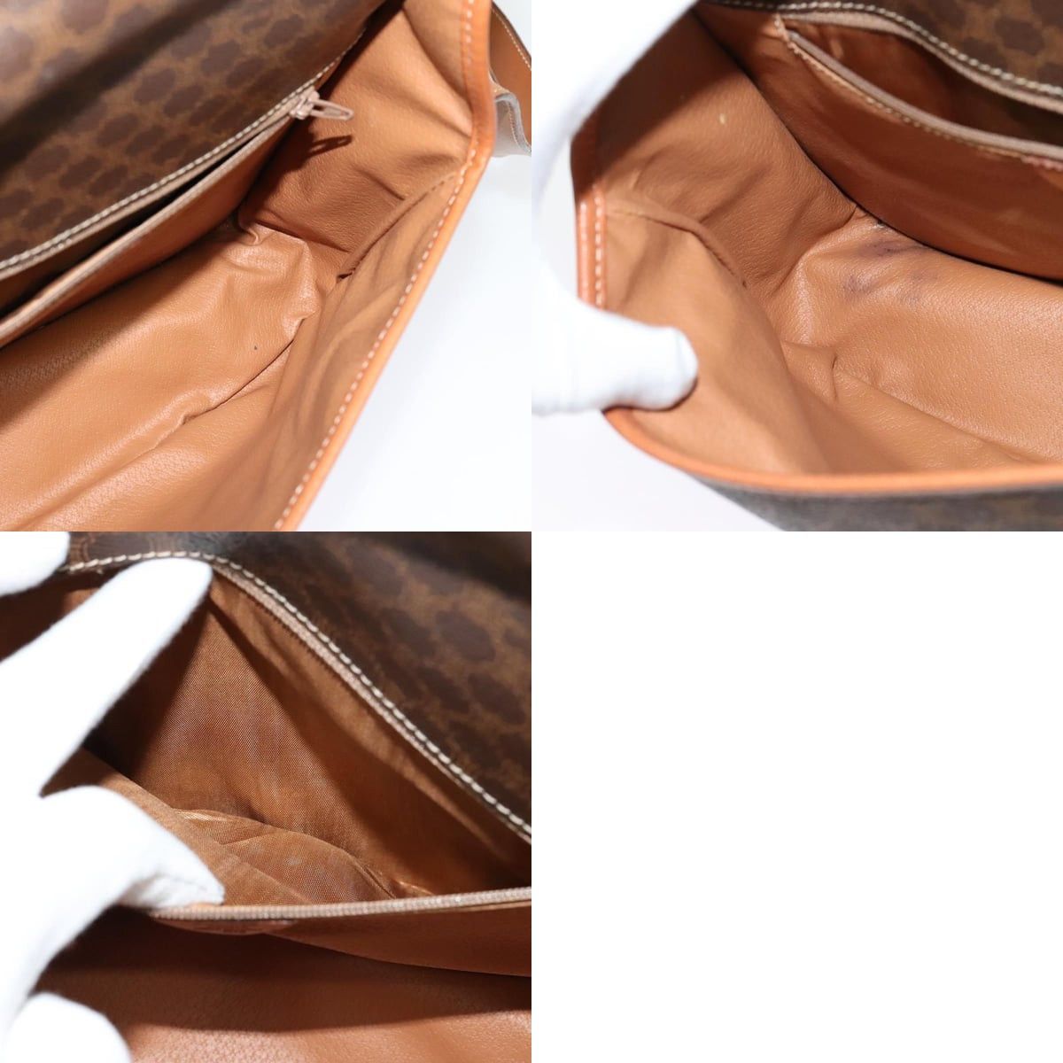 Celine CELINE Macadam Canvas Shoulder Bag Pvc Leather Brown Gold Size ONE SIZE - 12 Thumbnail
