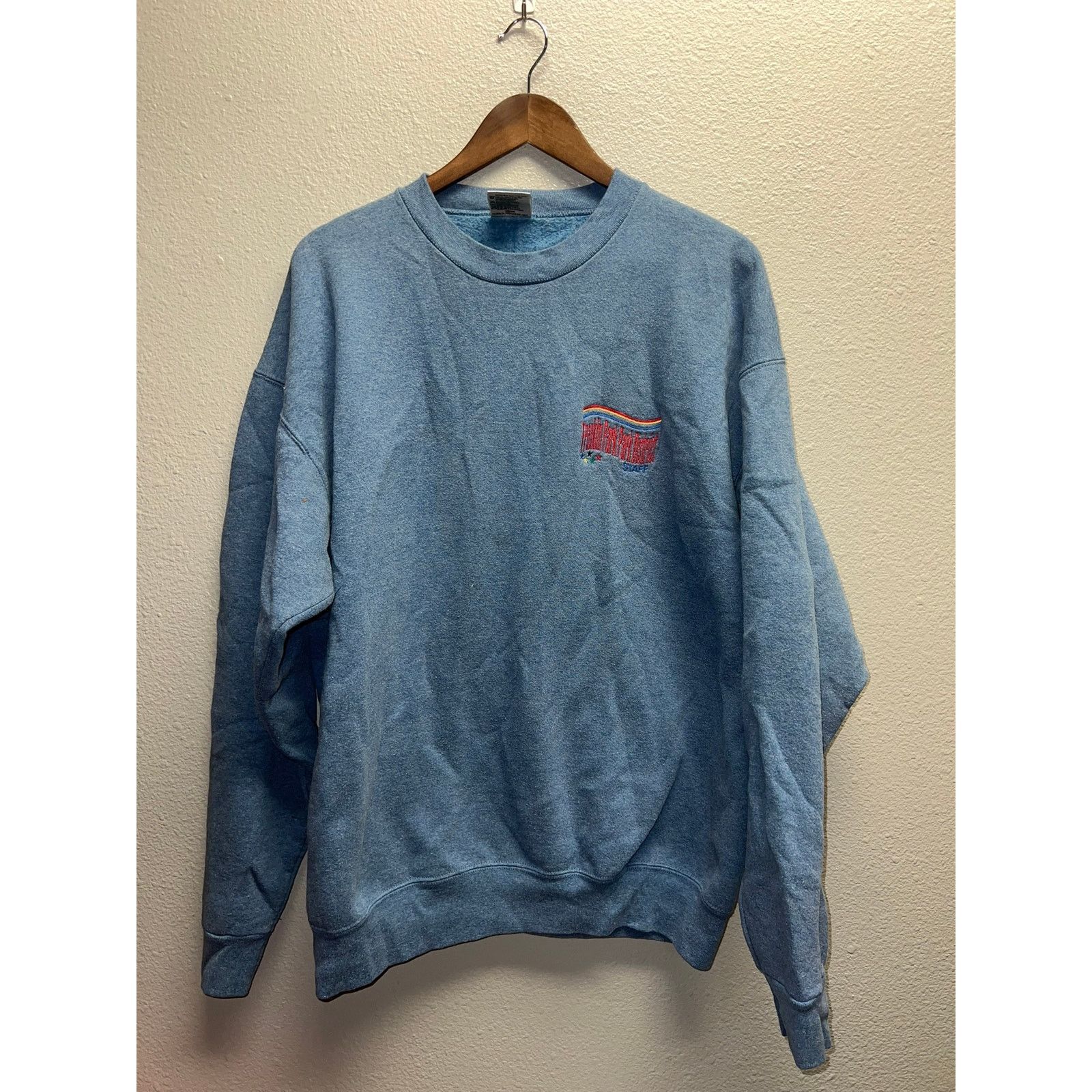 Vintage Vintage Oneita Sweatshirt Franklin Blue Crewneck 90s XL Size US XL / EU 56 / 4 - 1 Thumbnail