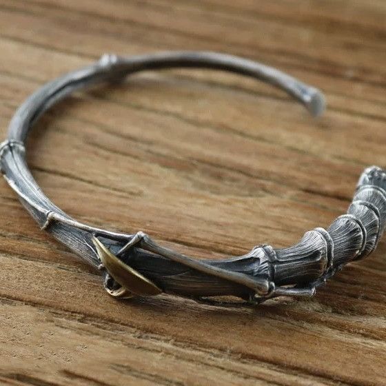 Handmade × Jewelry Handmade Retro Brass Bamboo Bracelet Size ONE SIZE - 2 Thumbnail