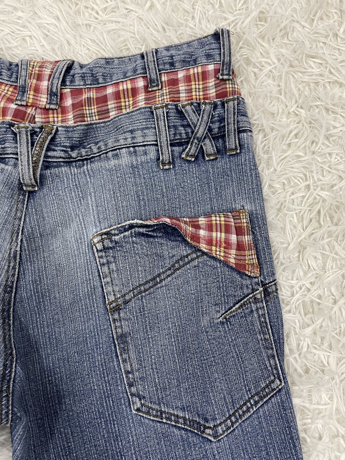 Japanese Brand B-S Complexity Gingham Dual Waist Jeans Pant Size US 31 - 7 Thumbnail