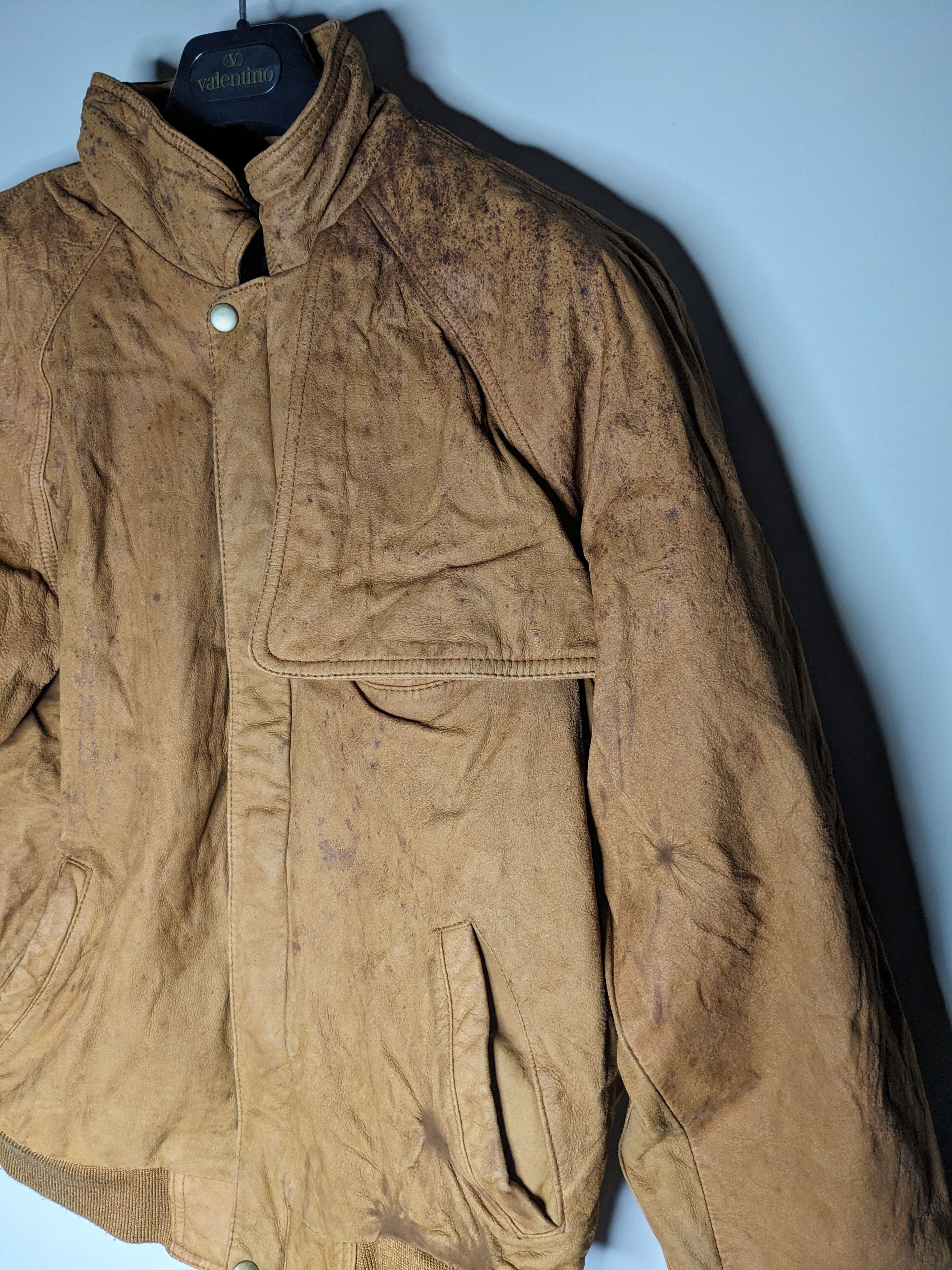 Marlboro VINTAGE Marlboro Leather Bomber Jacket Medium Brown Map 90s Size US M / EU 48-50 / 2 - 3 Thumbnail