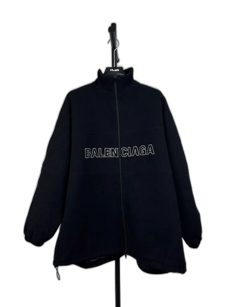 Balenciaga Balenciaga Black Letter Lamb Wool Jacket-yf Size US L / EU 52-54 / 3 - 1 Thumbnail