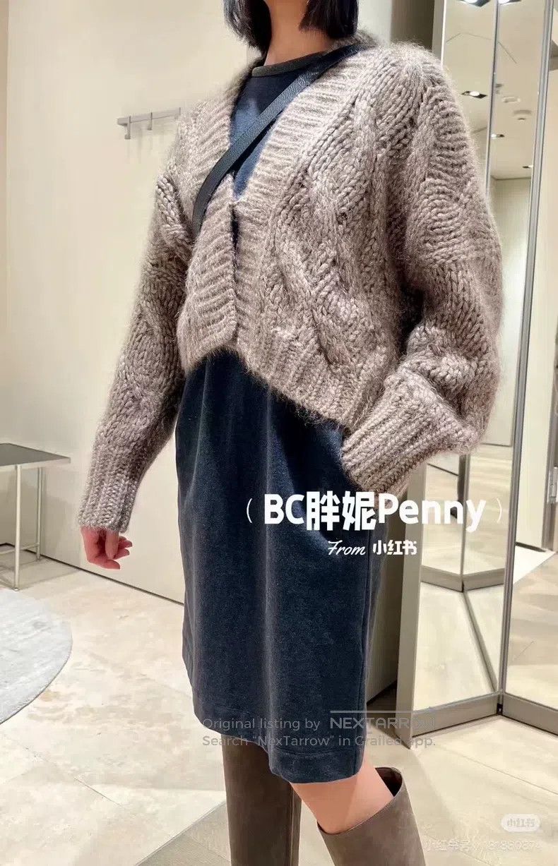 Brunello Cucinelli Brunello Cucinelli Cable-knit mohair cardigan open-front j Size S / US 4 / IT 40 - 2 Thumbnail