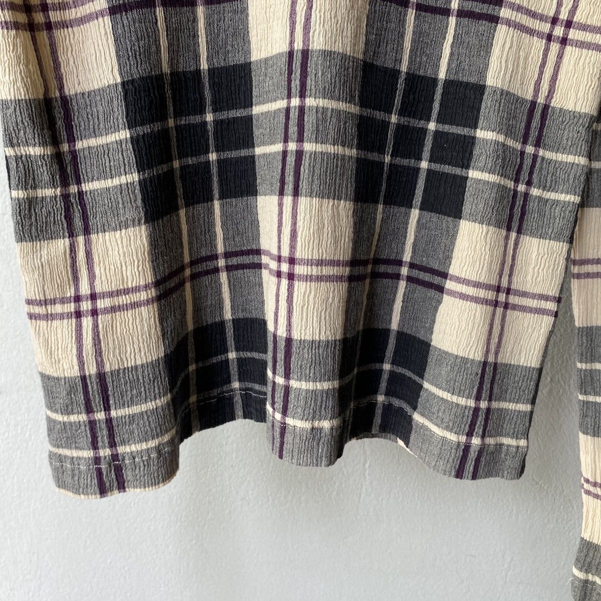 Tsumori Chisato Tsumori Chisato Multi-Color Stretch Check Pleated Shirt Size US S / EU 44-46 / 1 - 14 Thumbnail