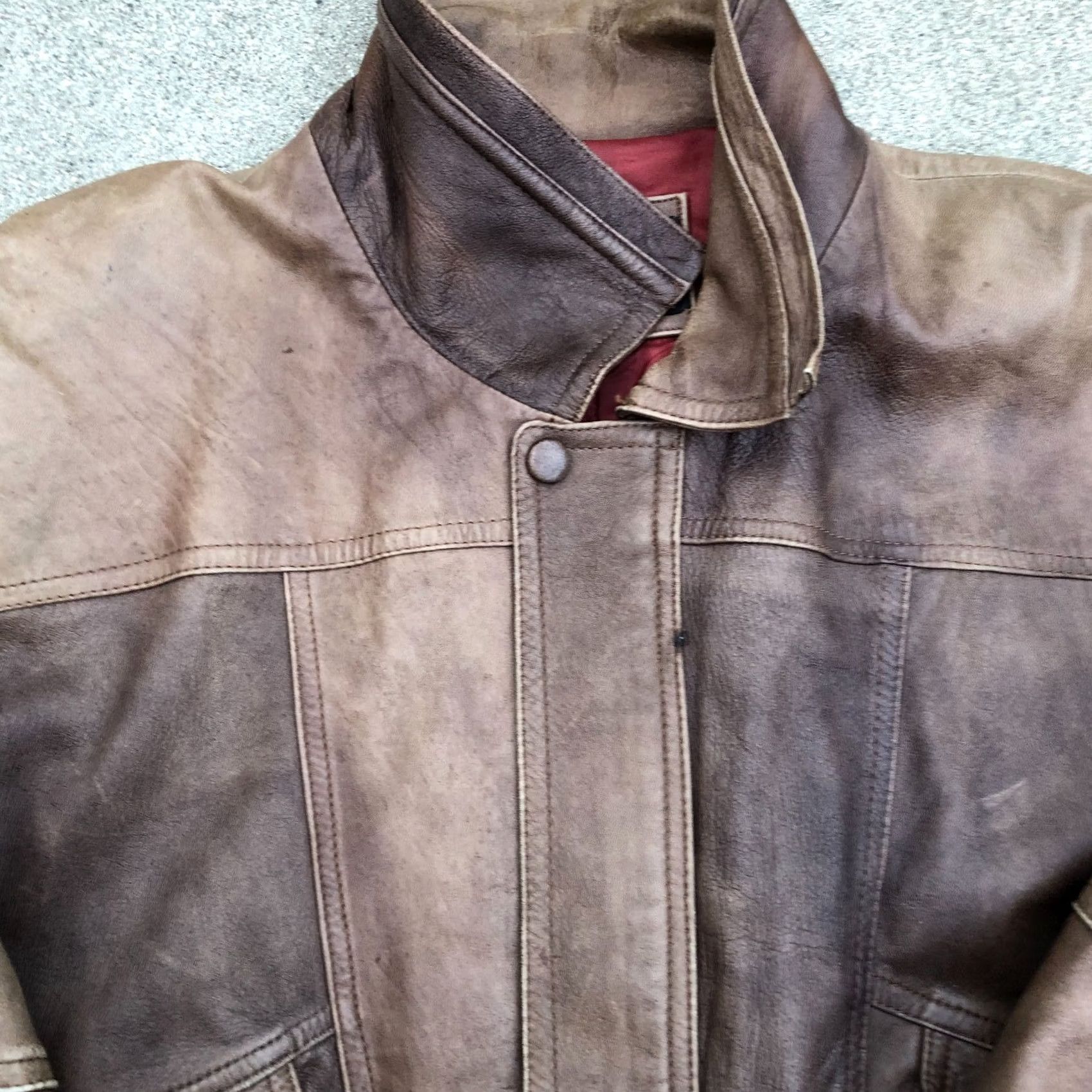Vintage Vintage Alejandra Leather Bomber Jacket Men XL Brown Mexico Motorcycle Jacket Size US XL / EU 56 / 4 - 3 Thumbnail