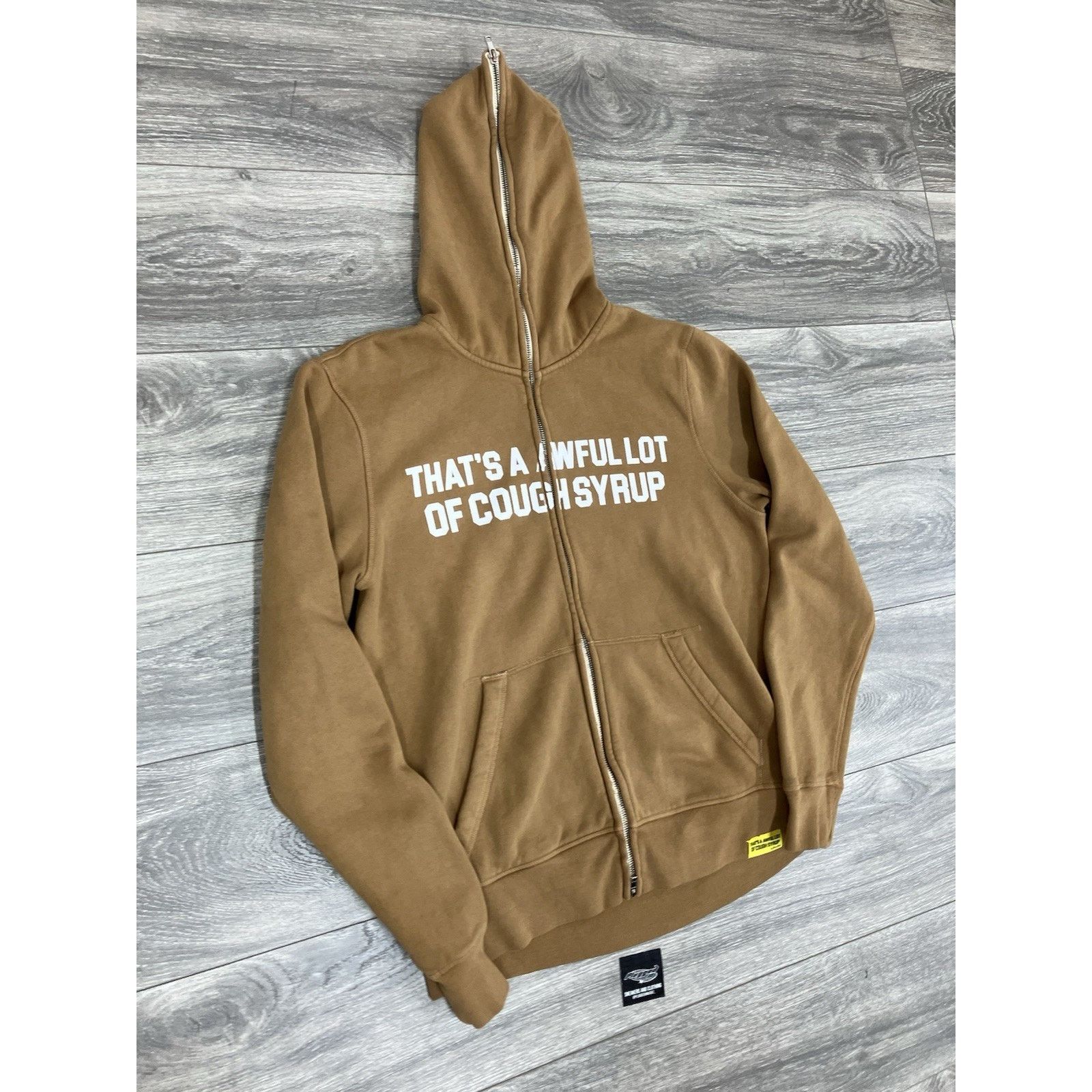 Awful Lot of Cough Syrup Awful Lot Of Cough Syrup Zip Up Hoodie ' Brown ' | NEW! Size US L / EU 52-54 / 3 - 2 Thumbnail