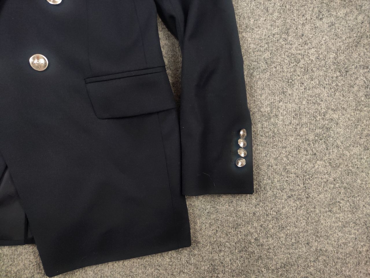 Hugo Boss Hugo Boss marzotto Double Breasted Wool Navy blazer Jacket Size XS / US 0-2 / IT 36-38 - 6 Thumbnail