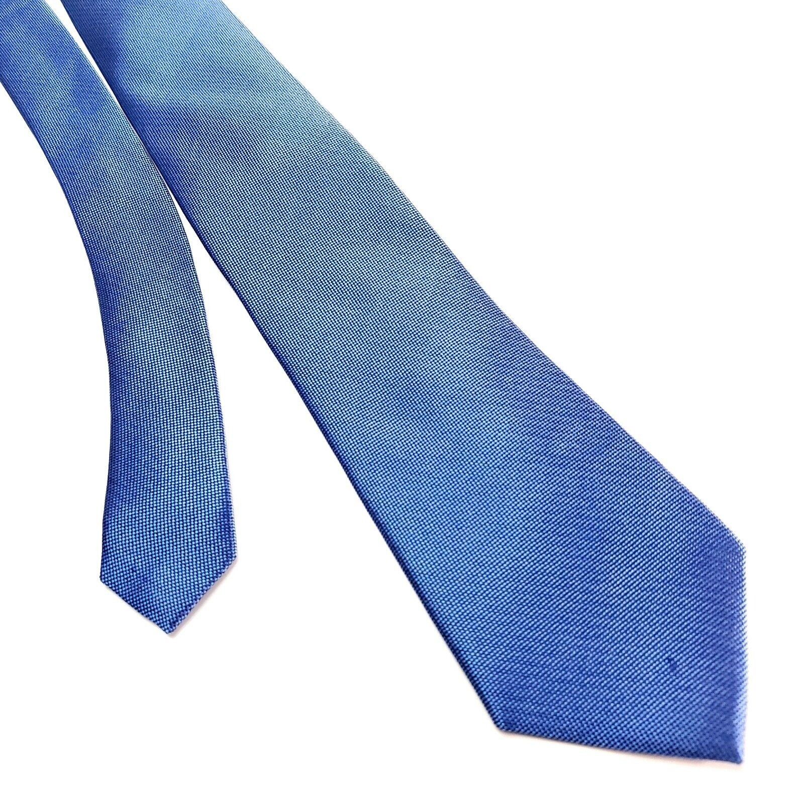 Club Room Club Room Blue Silk Tie Woven Skinny Knit Size ONE SIZE - 1 Thumbnail