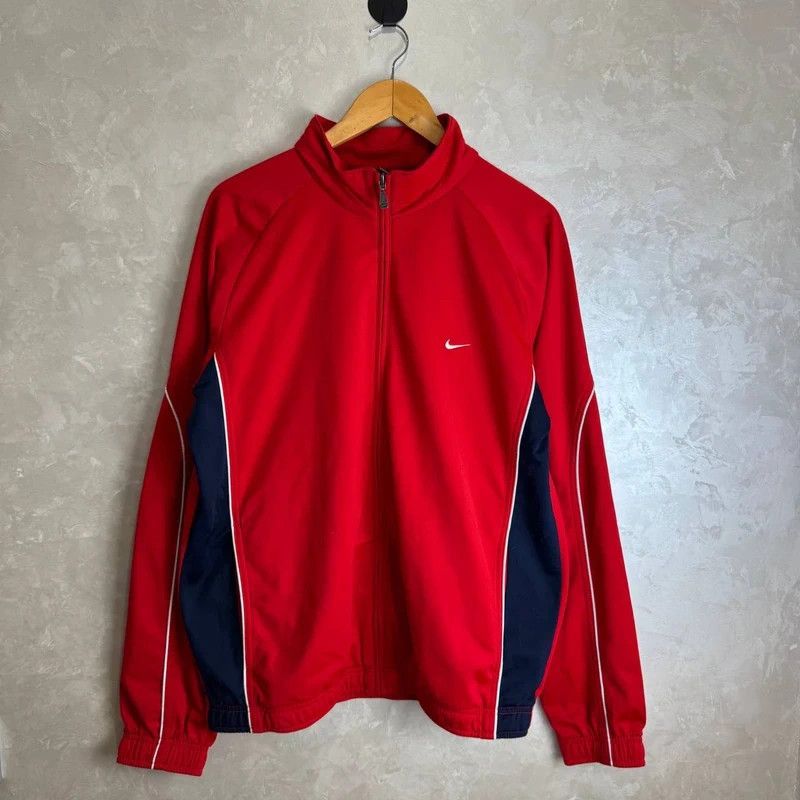 Nike Men’s Nike Track Jacket Red Blue Zip-Up Sportswear Size L Size US L / EU 52-54 / 3 - 1 Thumbnail
