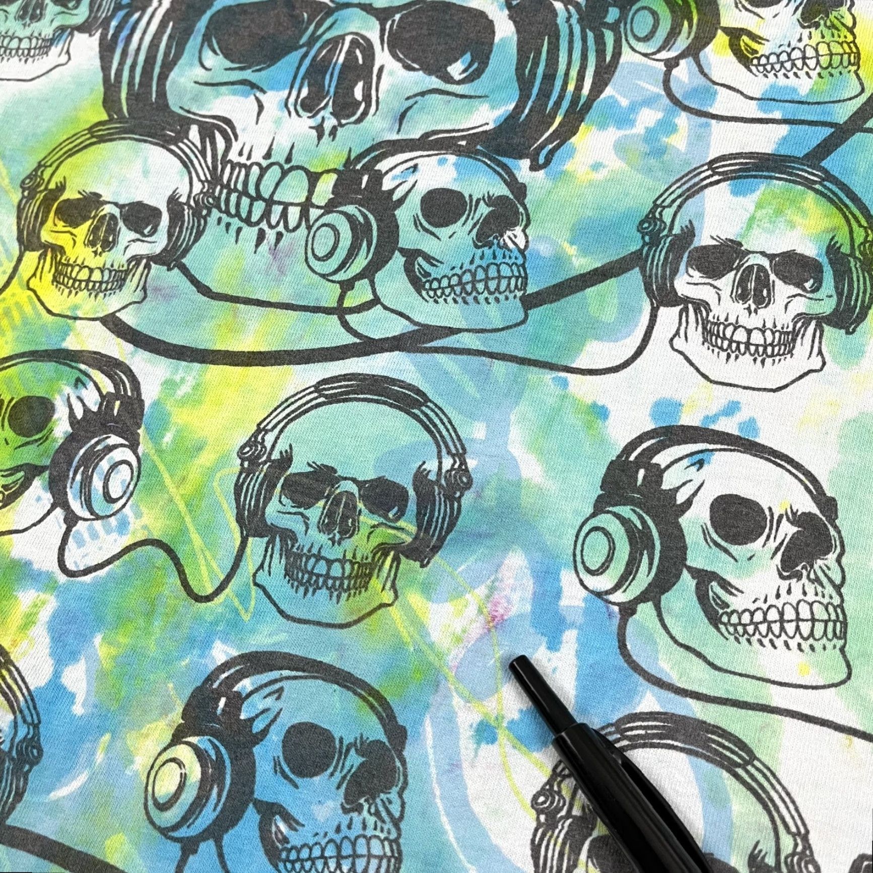 Delta VINTAGE Y2K Skull Skeleton AOP Graphic T-Shirt Mens XL Punk Grunge Skater Headphones Size US XL / EU 56 / 4 - 7 Thumbnail