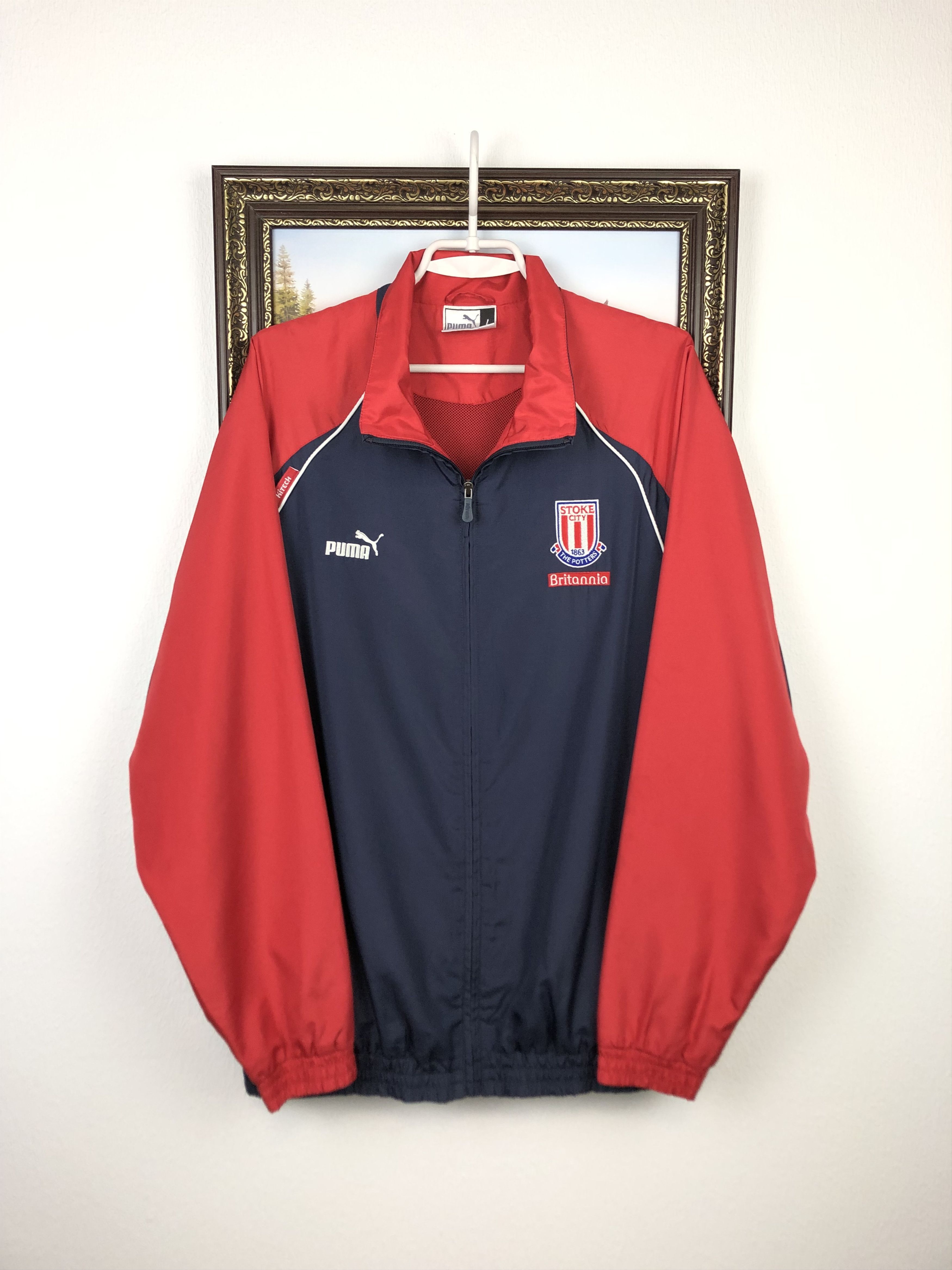 Vintage Vintage Puma Stoke City Football Jacket Soccer Track Top Zip Size US L / EU 52-54 / 3 - 1 Thumbnail