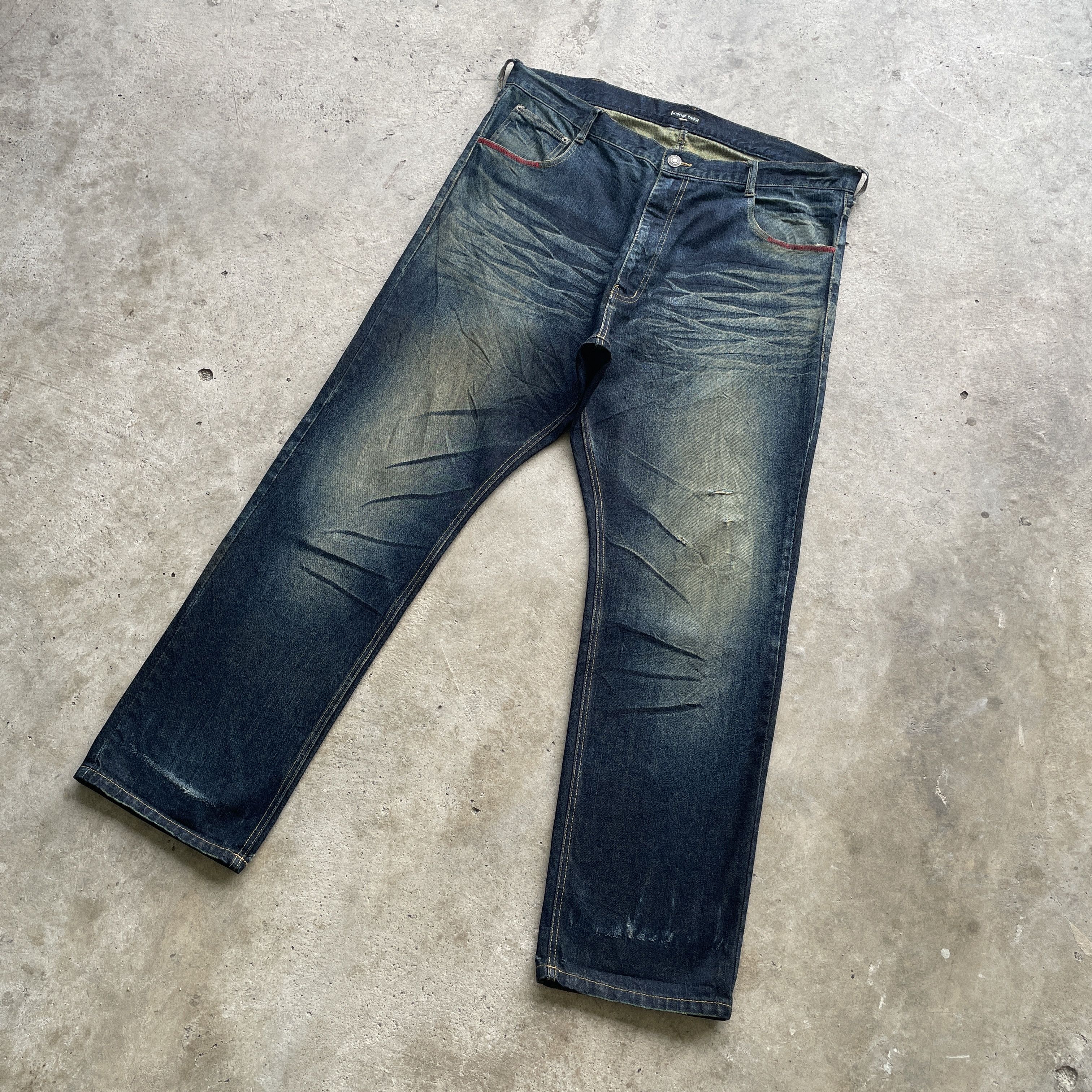 Vintage VINTAGE AMORE PURO DISTRESSED RUSTY DENIM PANTS JEANS W42 Size US 42 / EU 58 - 1 Thumbnail